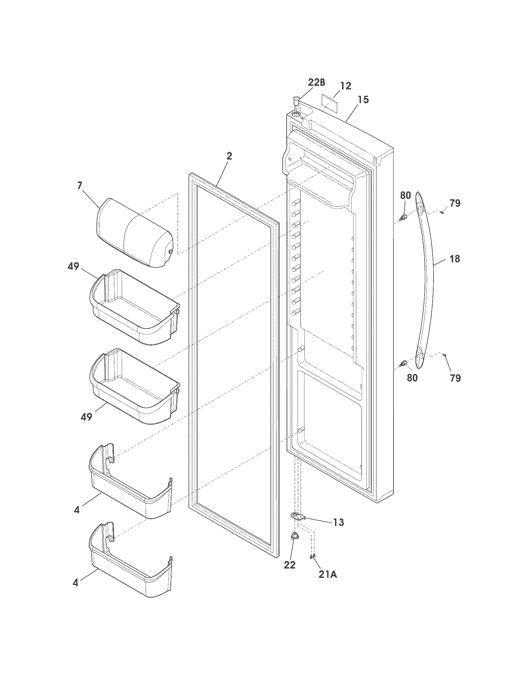 Frigidaire FGHS2631PP3 refrigerator door diagram