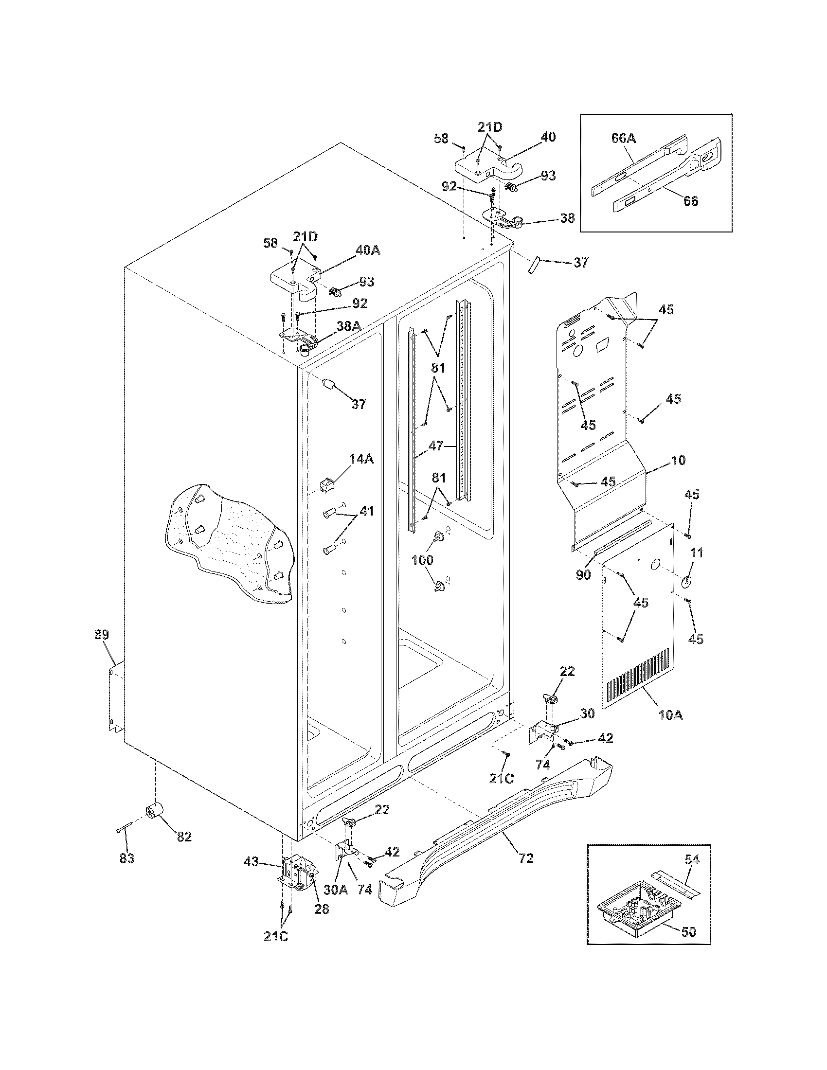 Frigidaire FGHS2631PP3 cabinet diagram