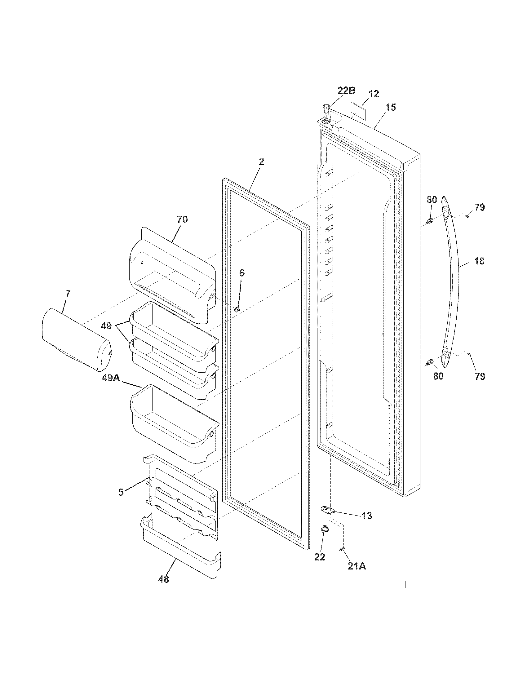 Frigidaire FGHC2355PF7 refrigerator door diagram