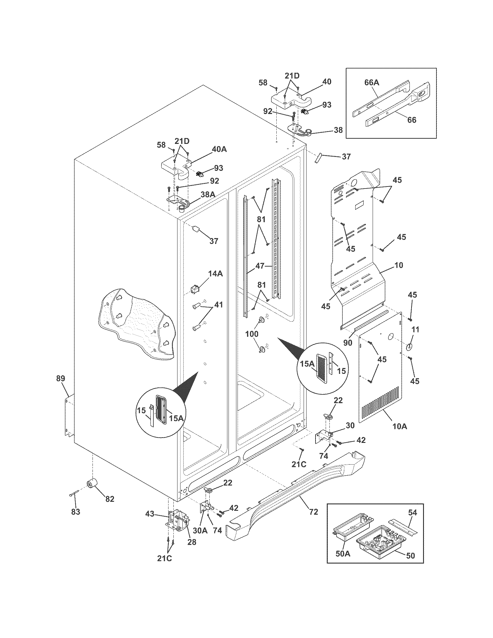 Frigidaire FGHC2355PF7 cabinet diagram