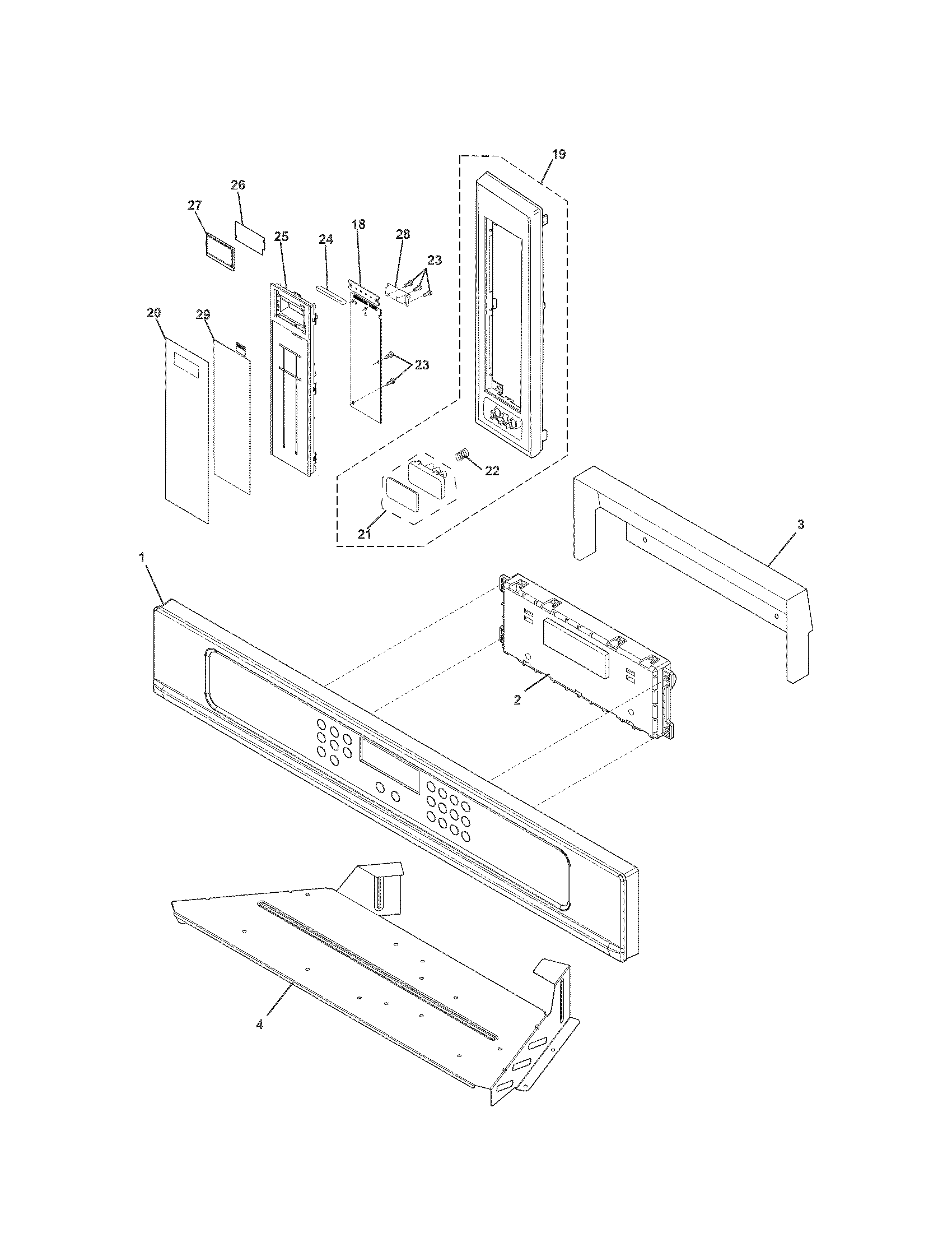 Kenmore 79049619311 control panel diagram