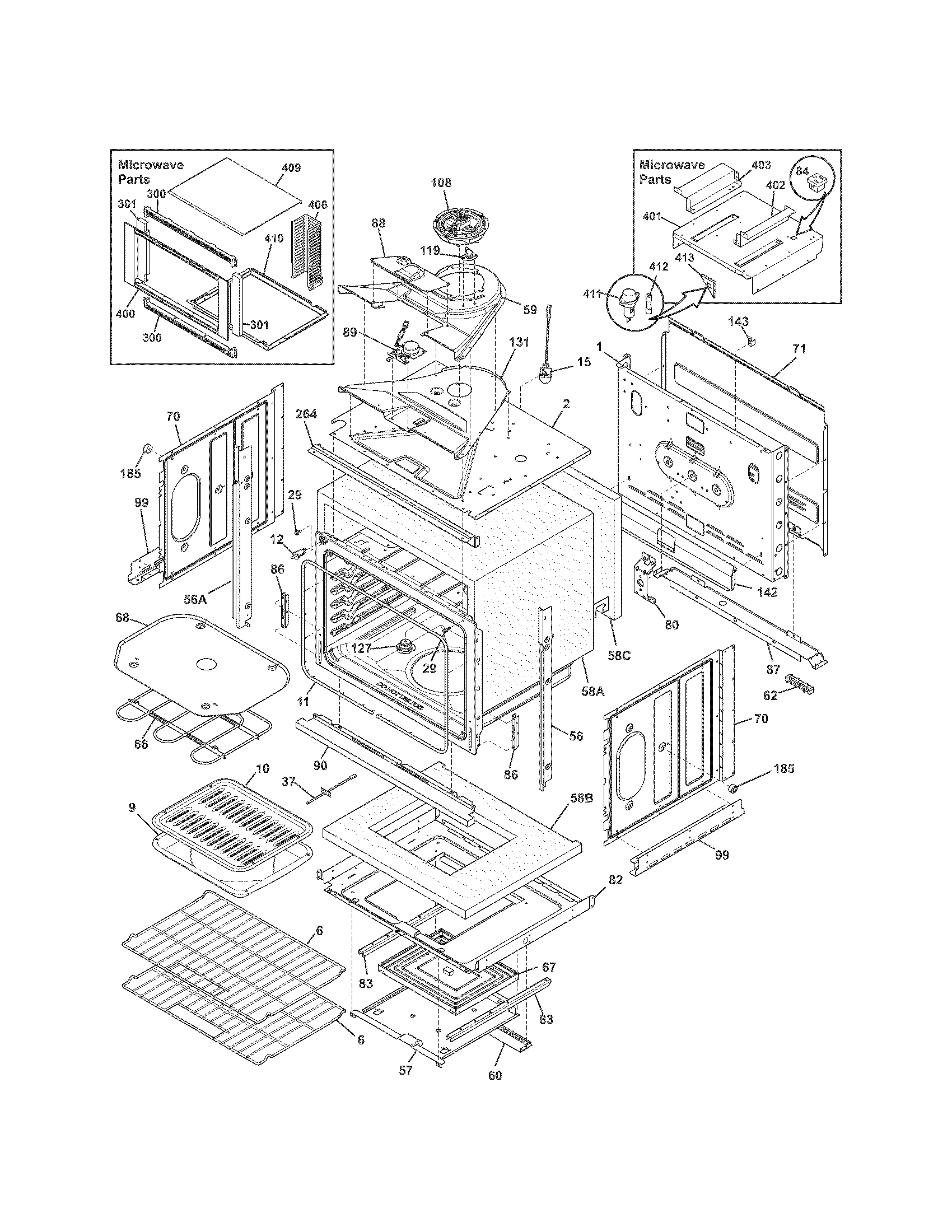 Kenmore 79049619311 lower oven diagram