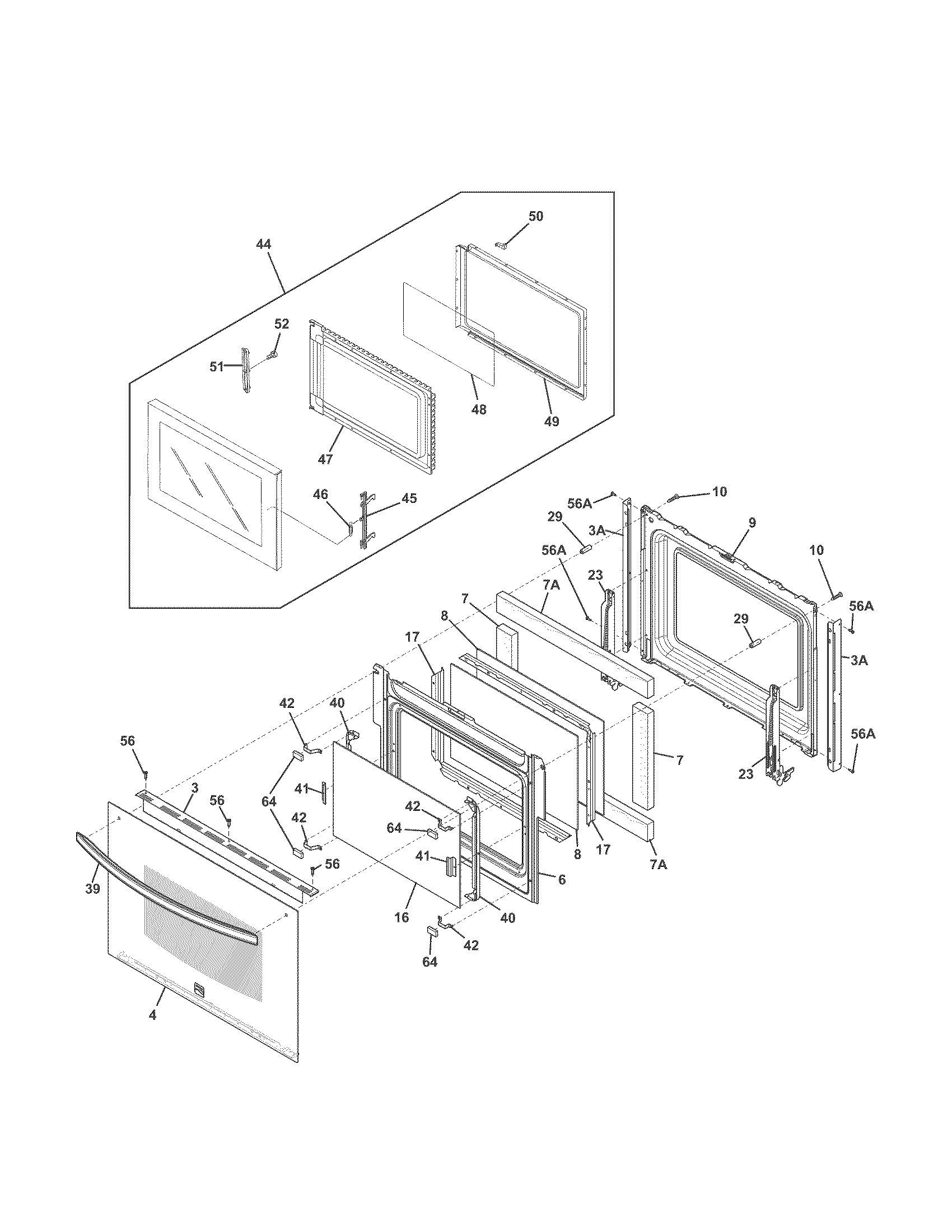 Kenmore 79049619311 doors diagram