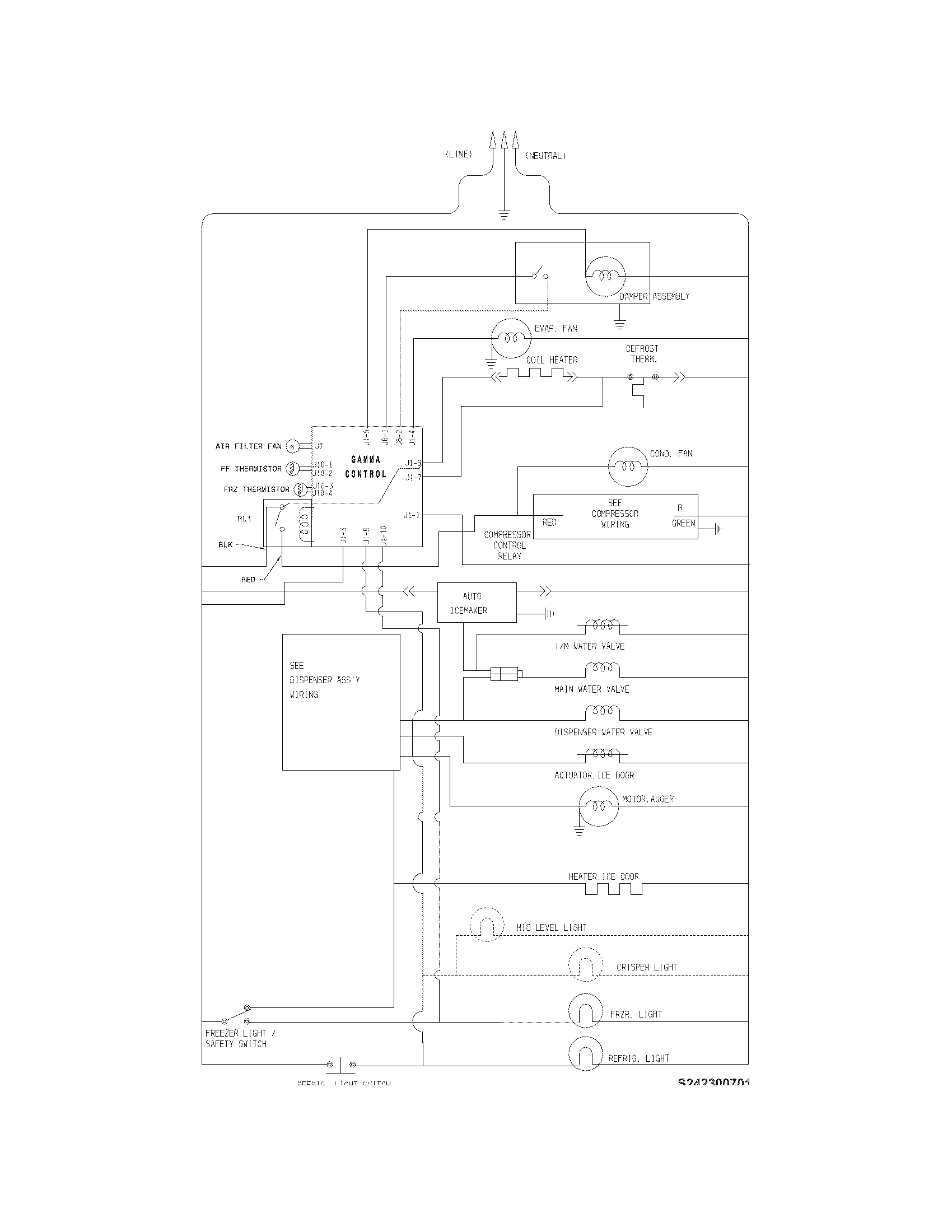 Frigidaire FFHS2611LWF wiring schematic diagram