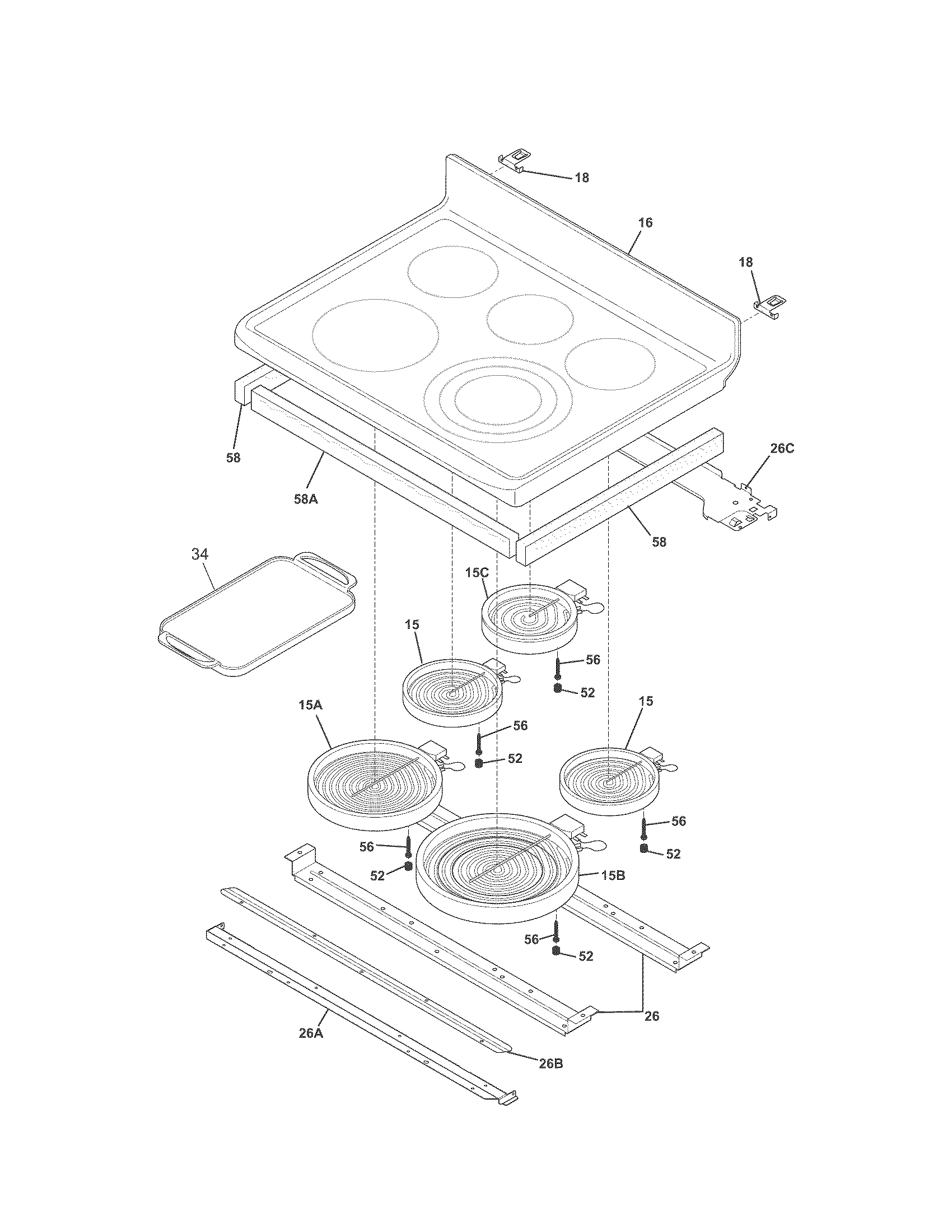 Kenmore Elite 79097513102 main top diagram