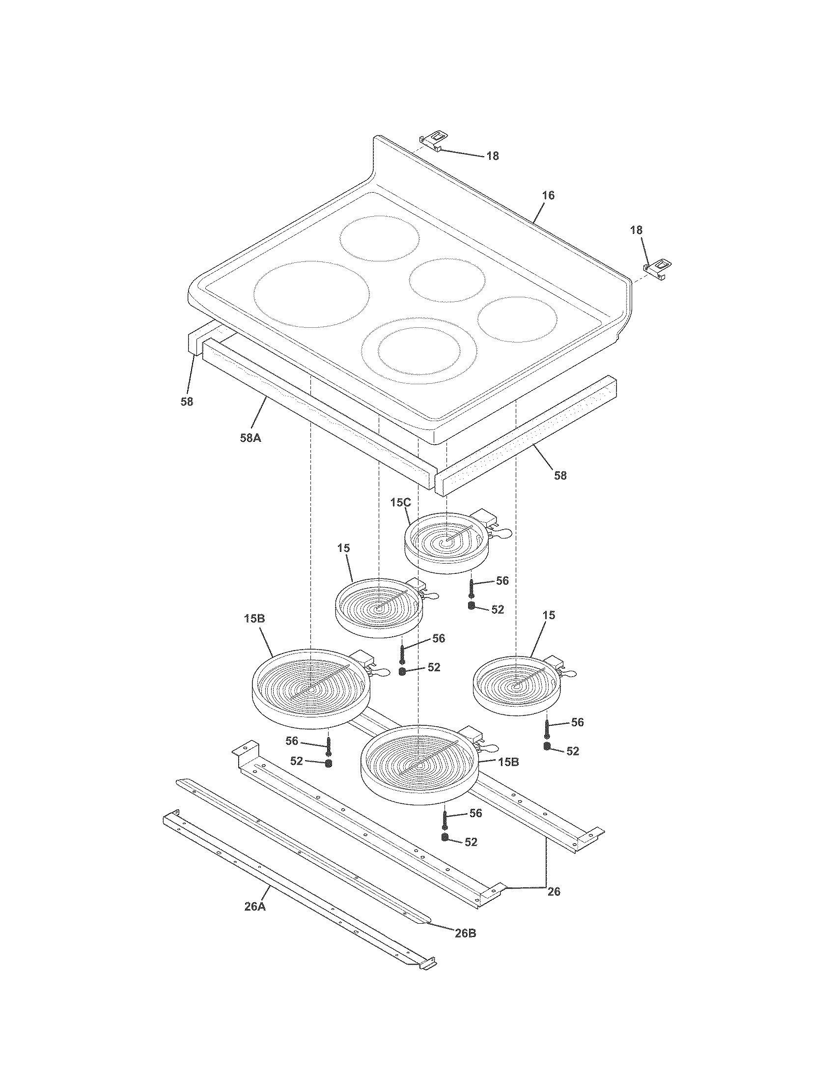 Kenmore 79097609301 main top diagram