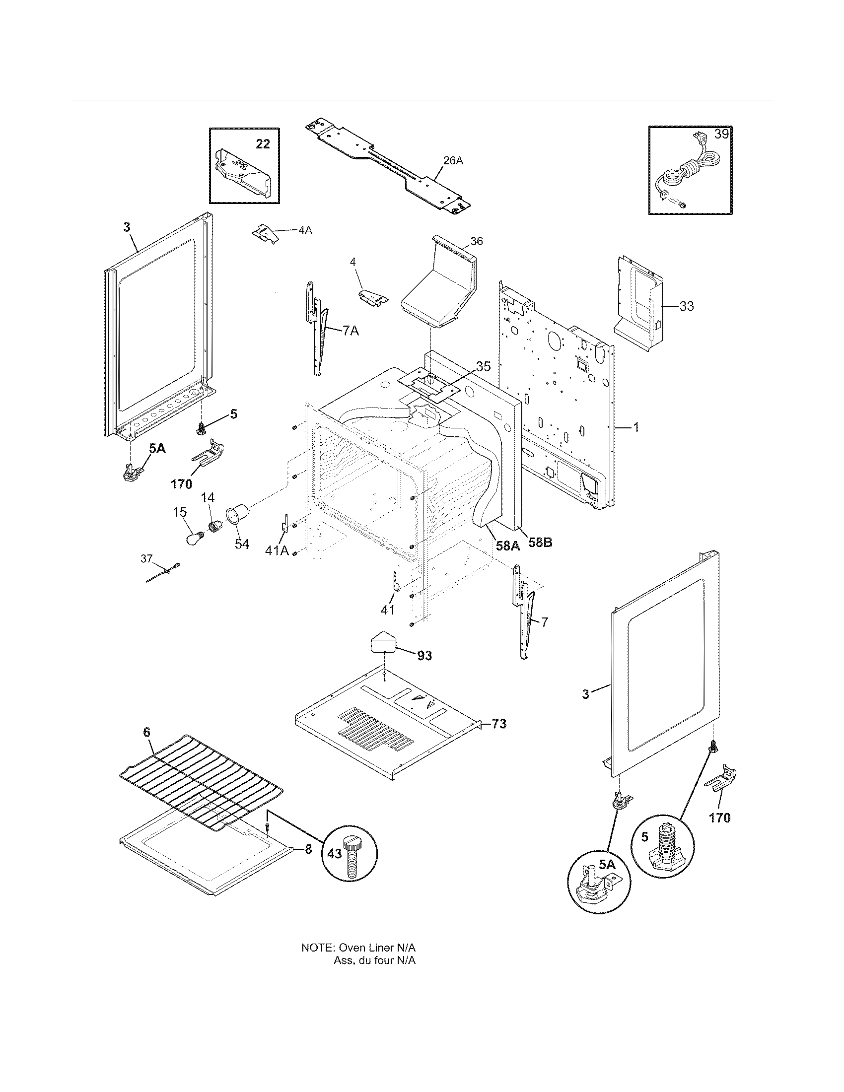 Frigidaire FGF348KCN body diagram
