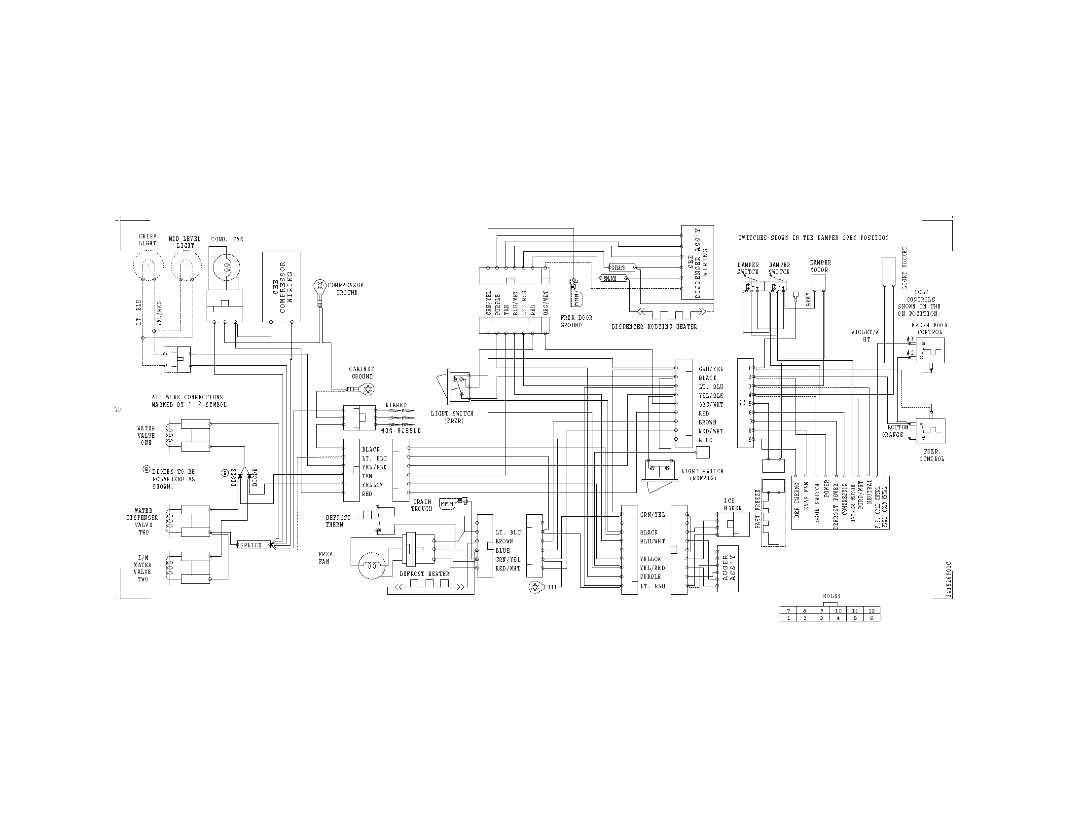 Kenmore 2536888301B wiring schematic diagram