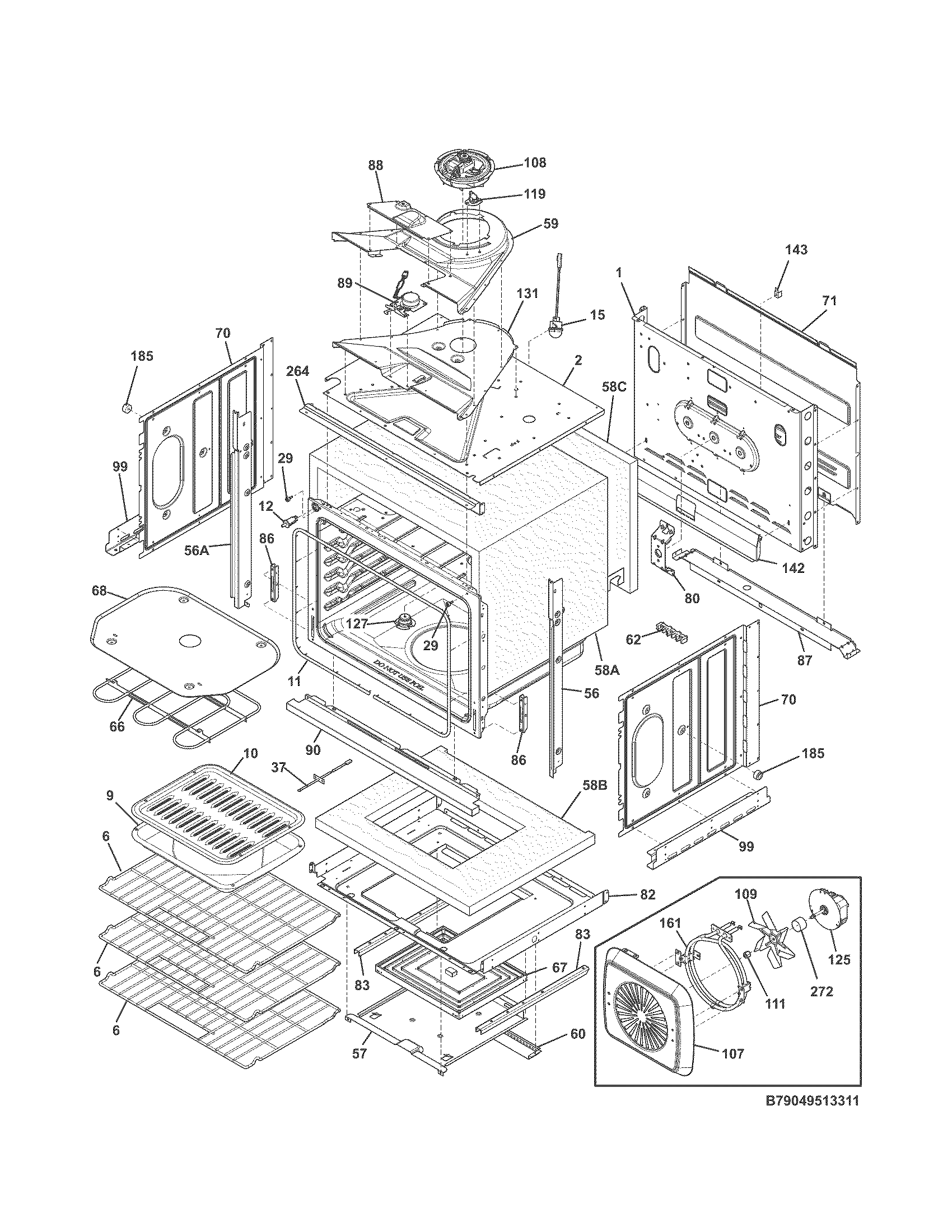 Kenmore 79049519311 body diagram
