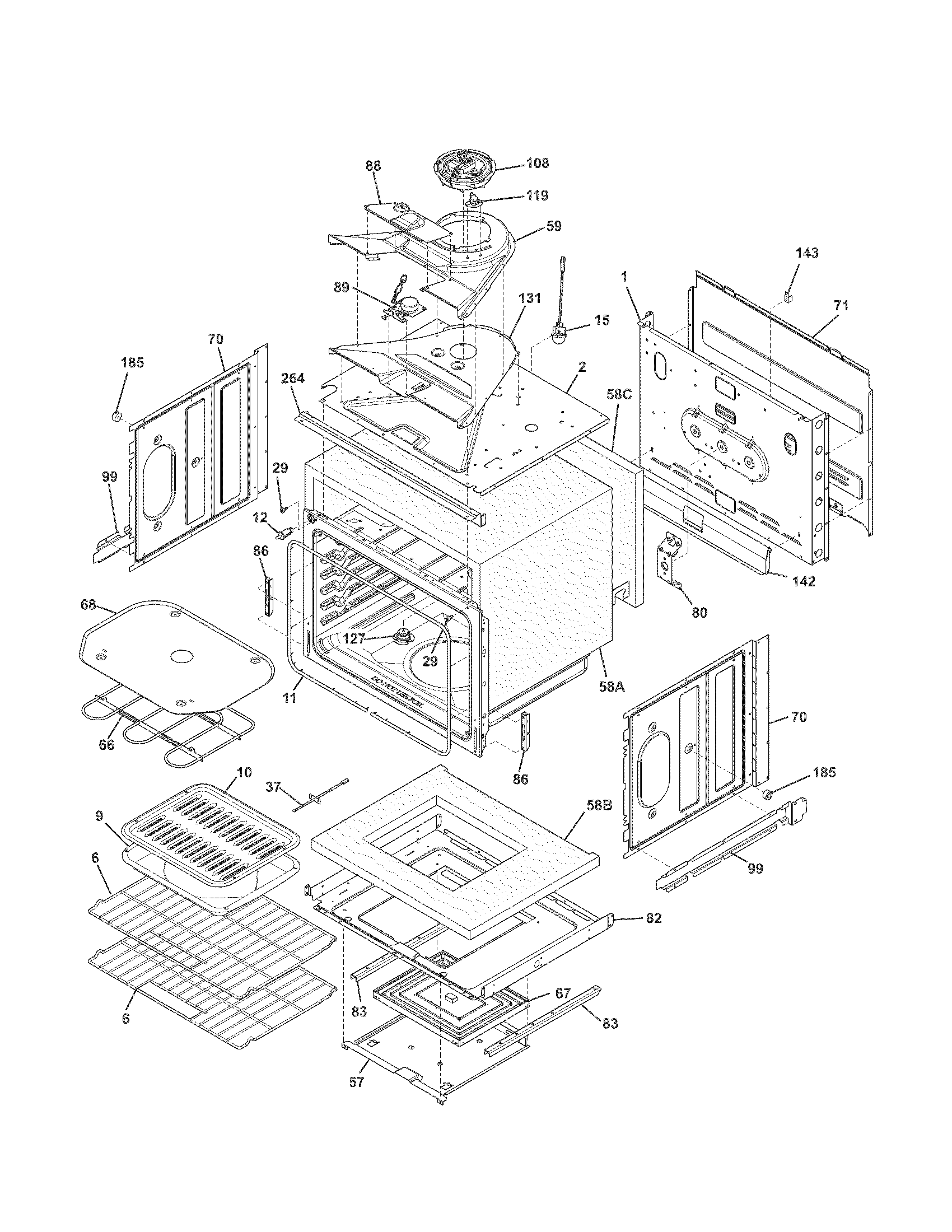 Kenmore 79049443410 upper oven diagram