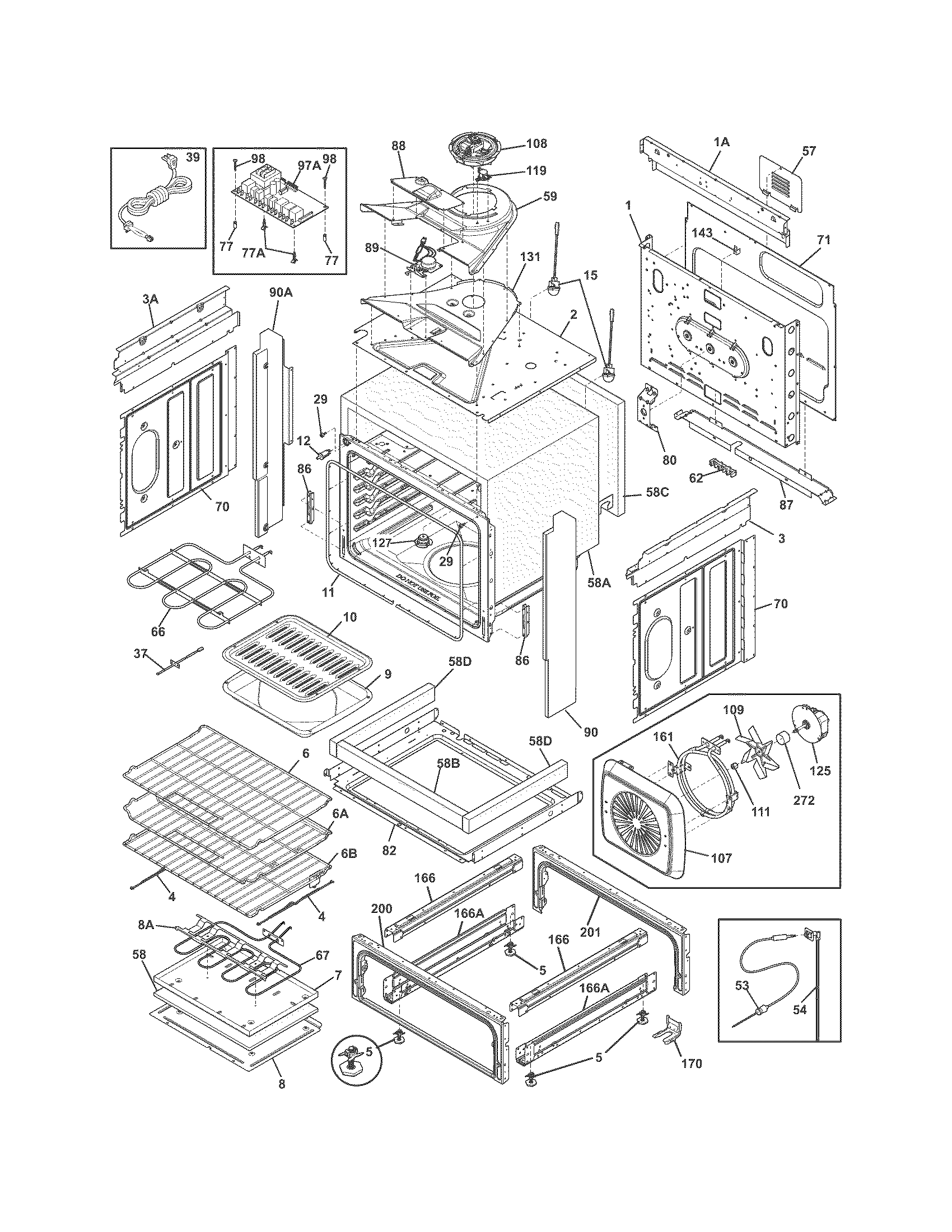 Frigidaire CGES3065PFA body diagram