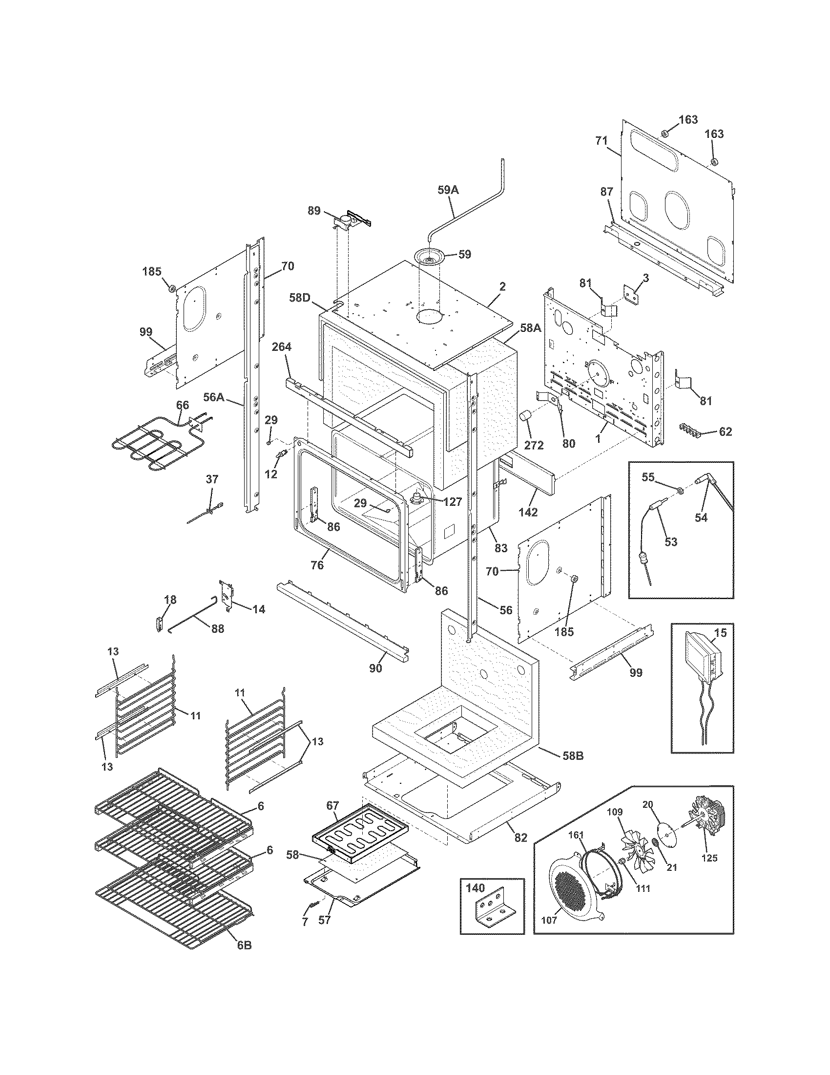 Electrolux EW27EW65GS8 lower oven diagram
