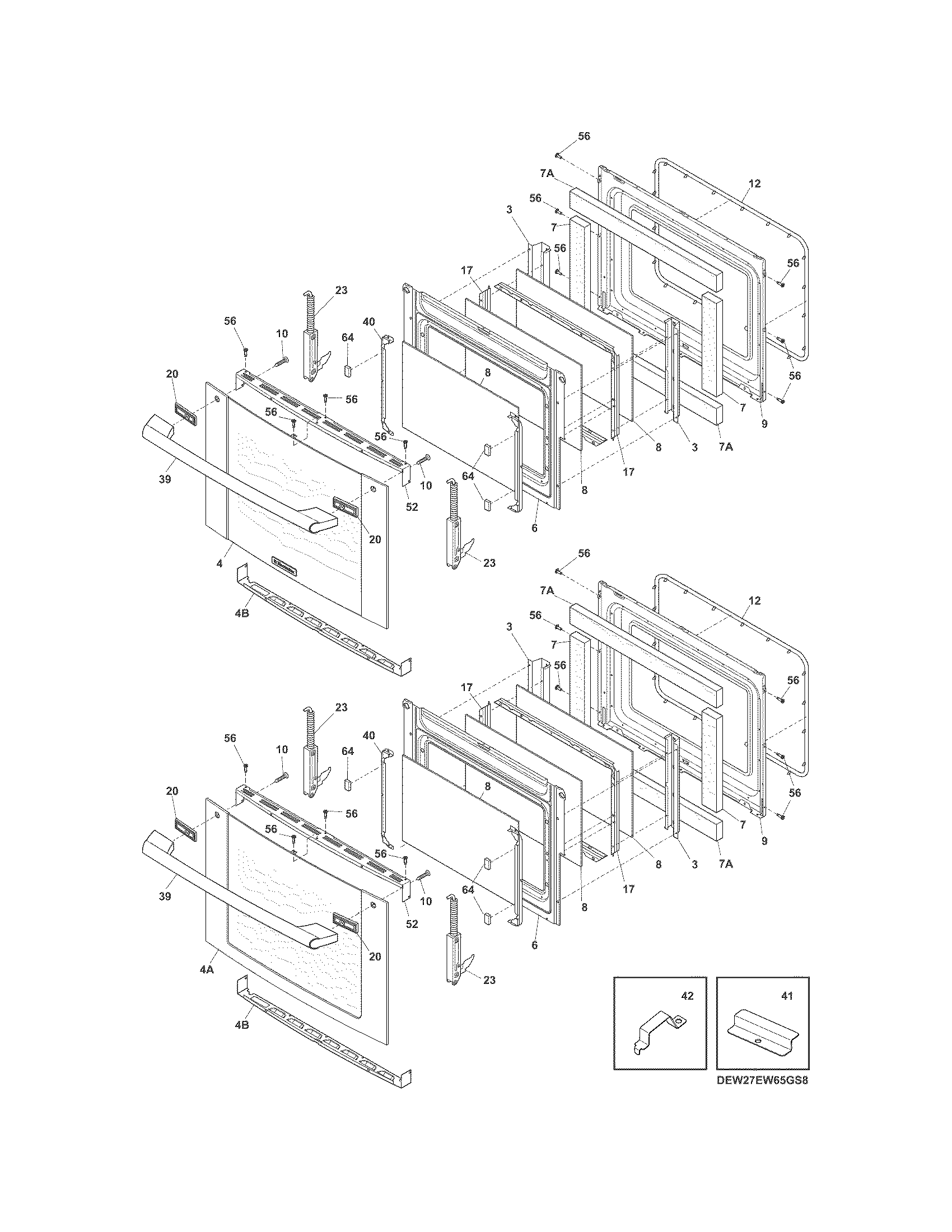 Electrolux EW27EW65GS8 doors diagram