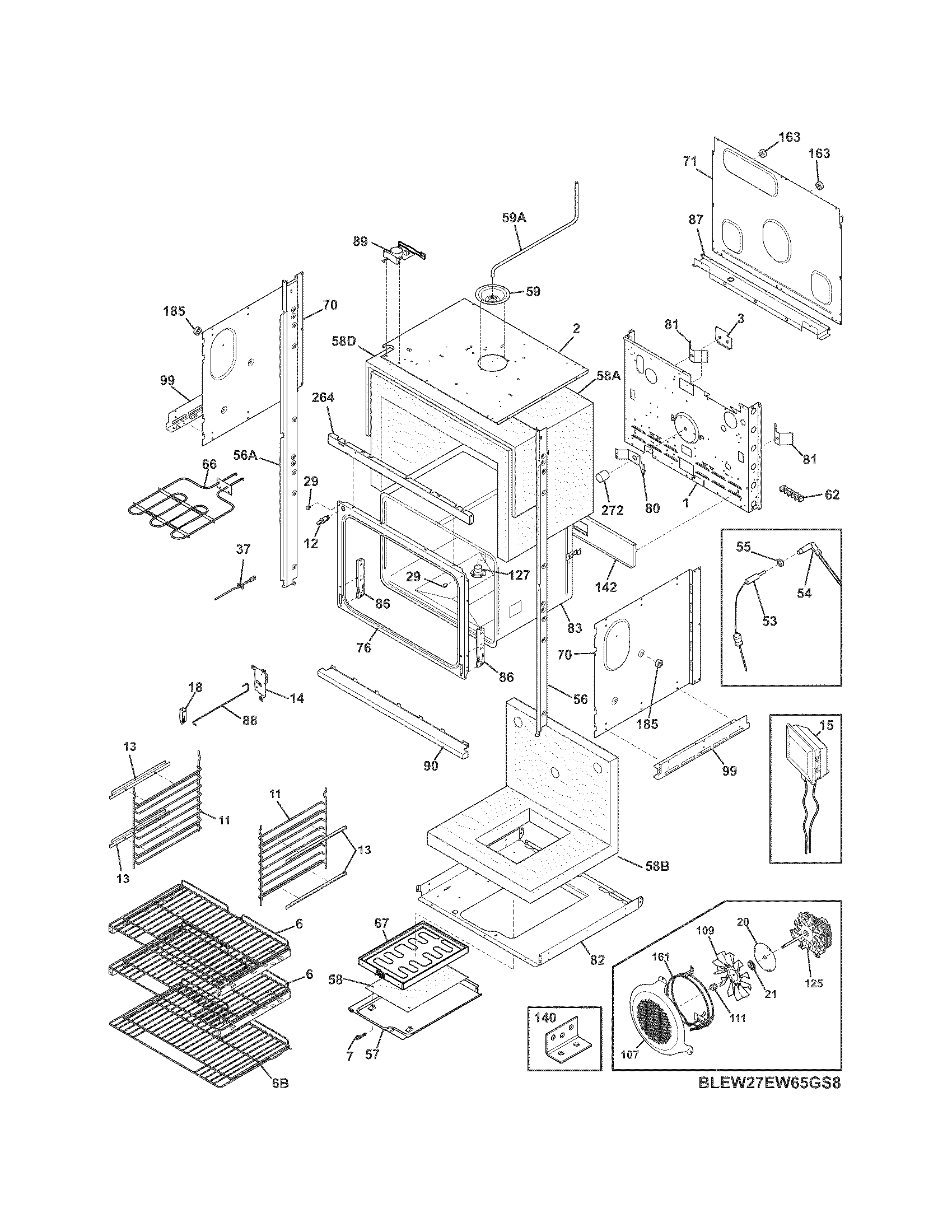 Electrolux EW27EW65GS9 lower oven diagram