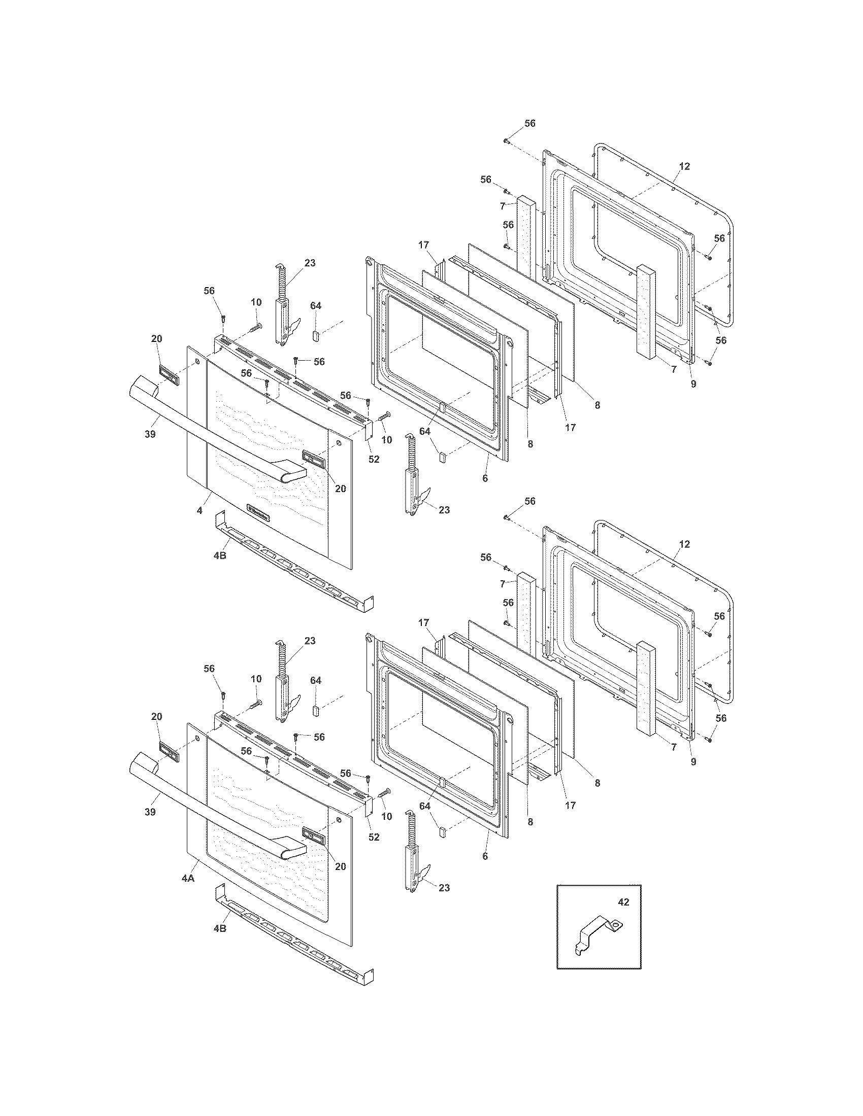 Electrolux EW27EW65GS9 doors diagram