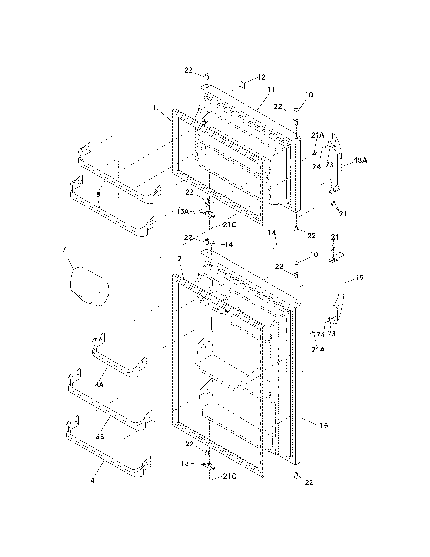 Kenmore 25362629018 doors diagram