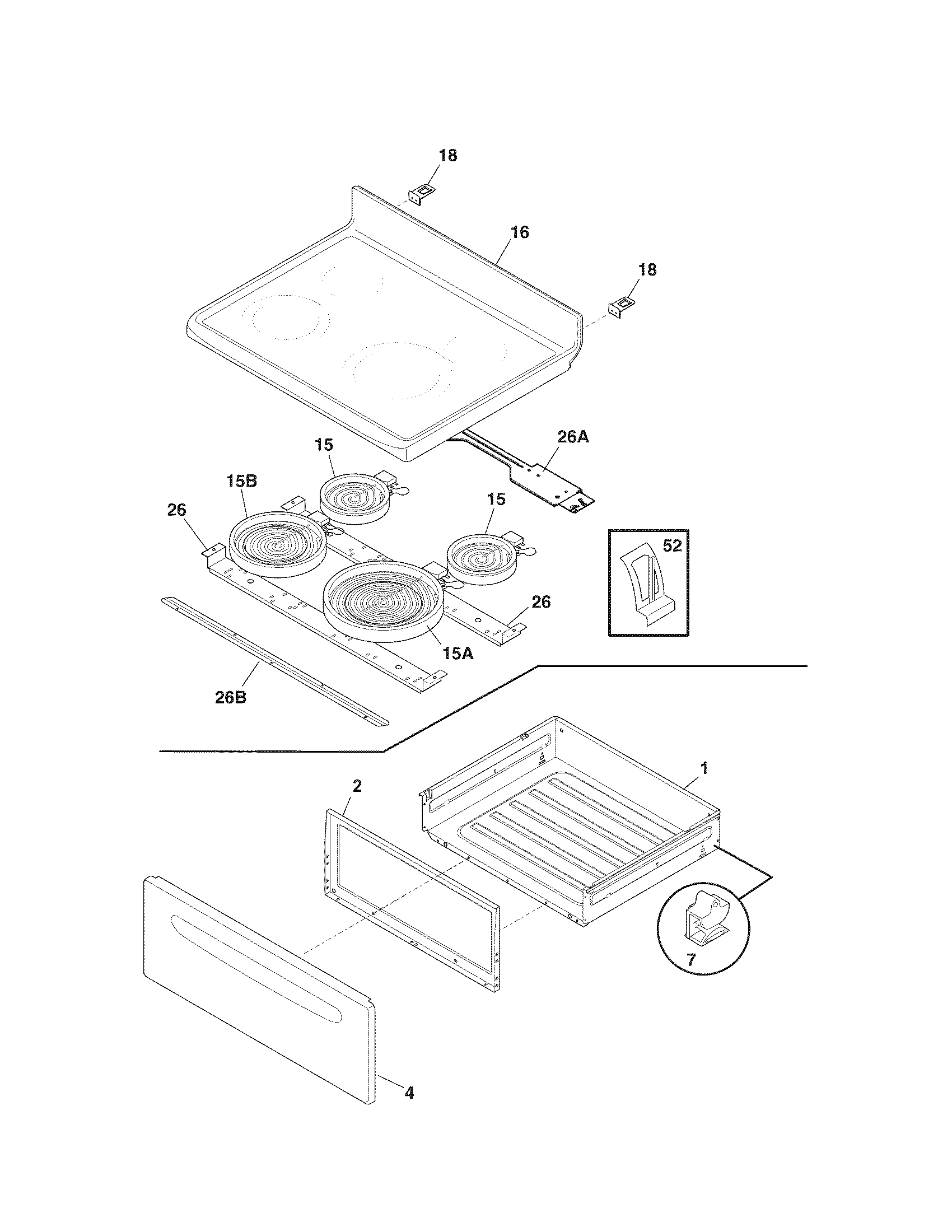 Kenmore 79092519210 top/drawer diagram