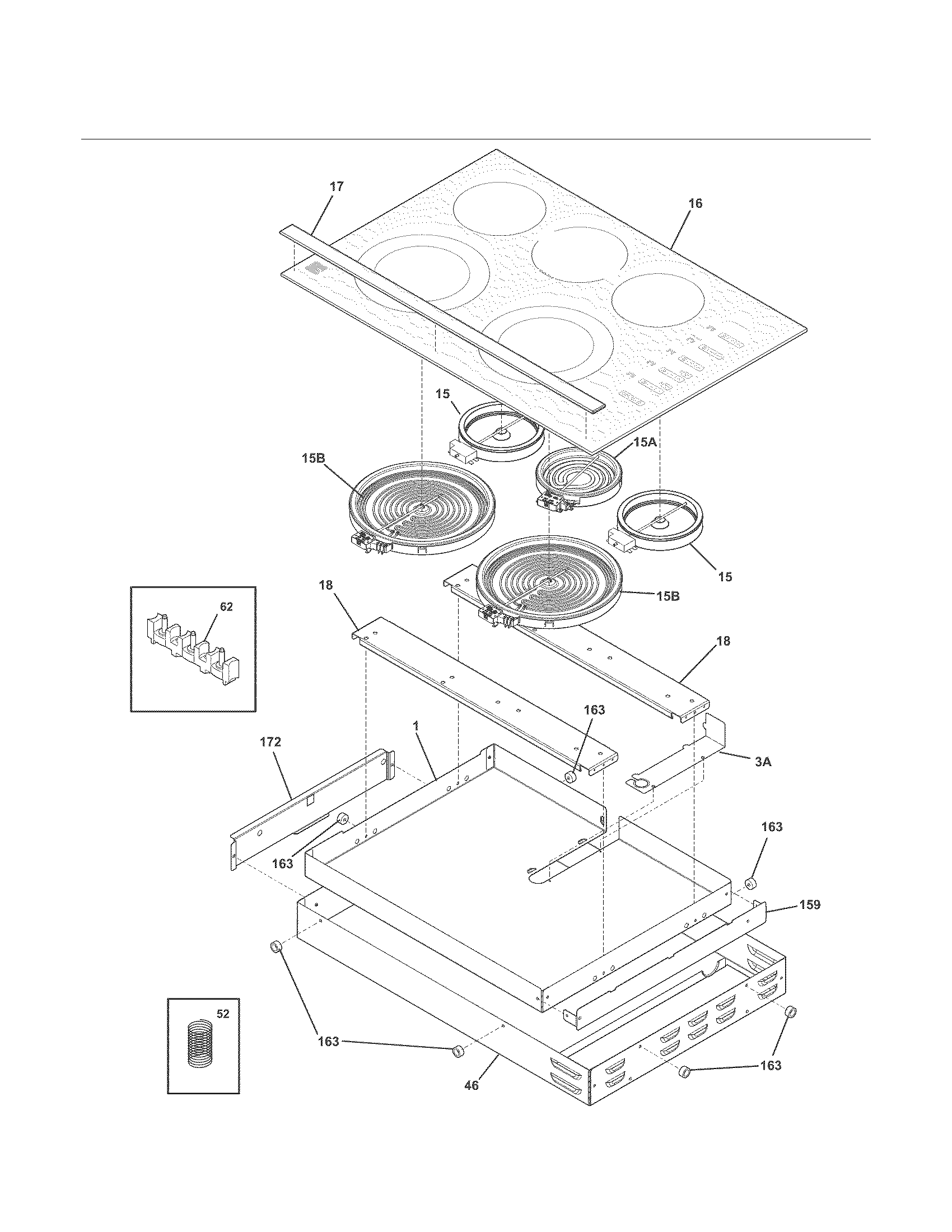 Kenmore 79045403410 main top/surface units diagram