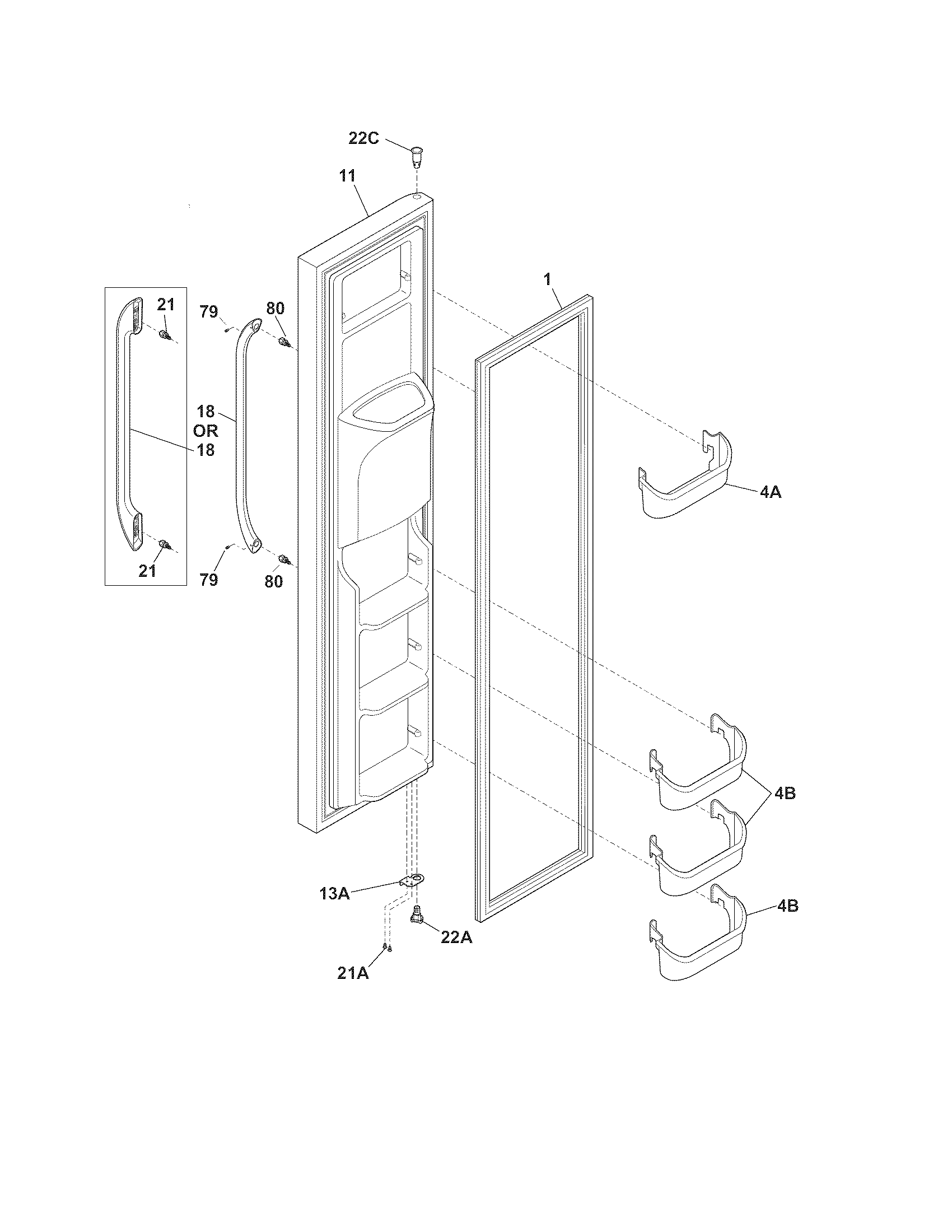 Frigidaire FFSS2614QE0 freezer foor diagram