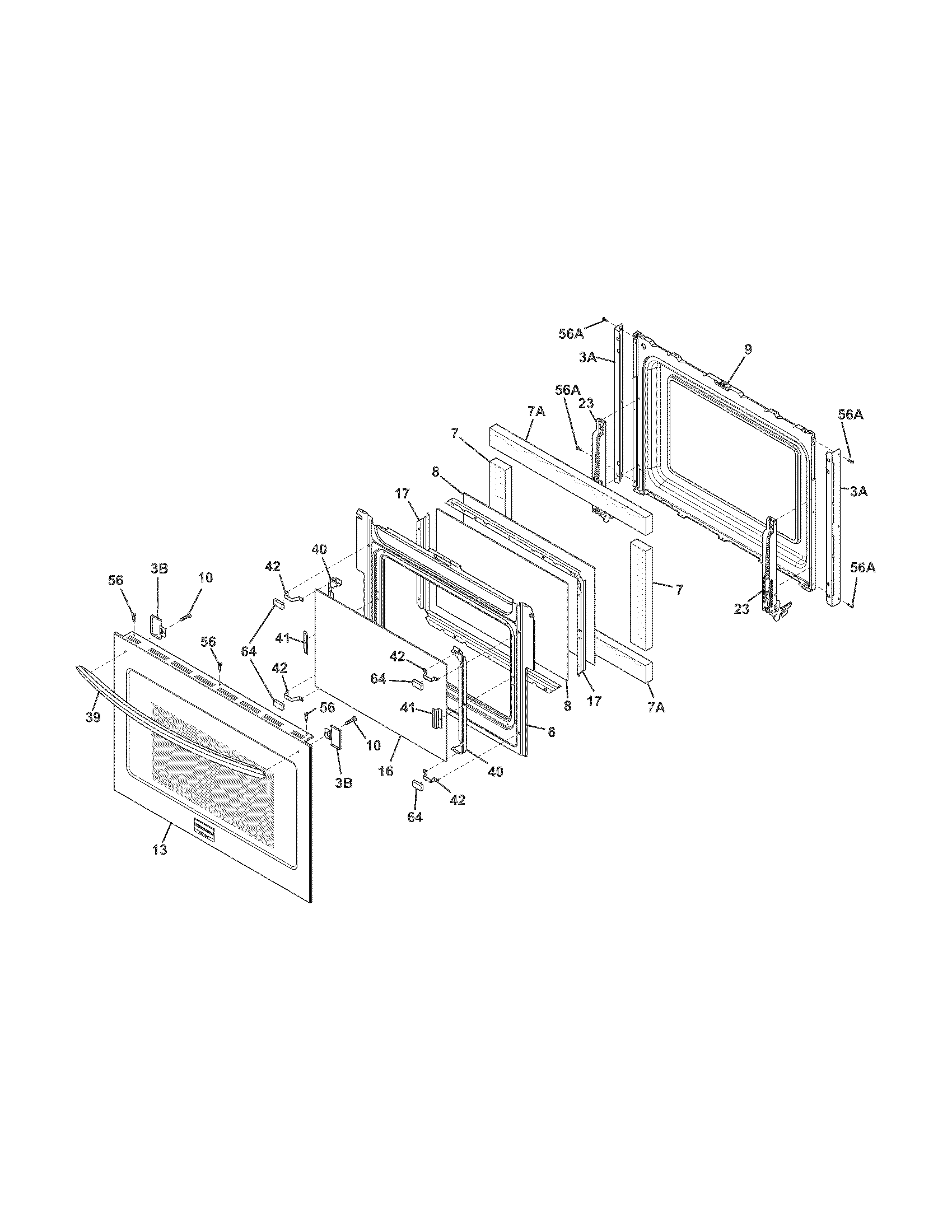 Frigidaire FGEW3065PFC door diagram