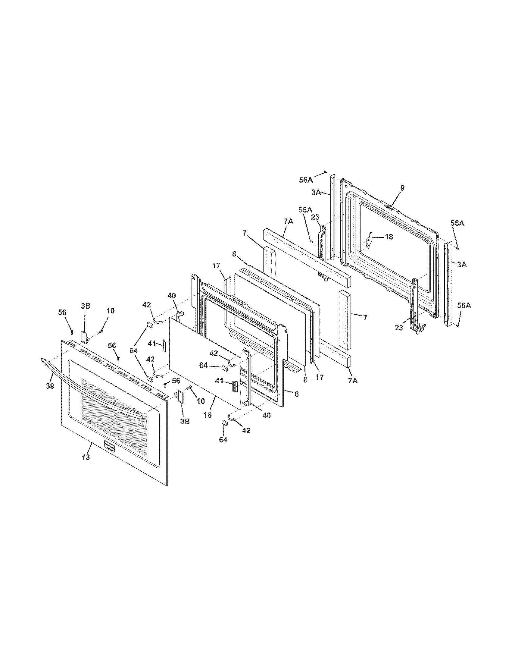 Frigidaire CGES3065PFB door diagram