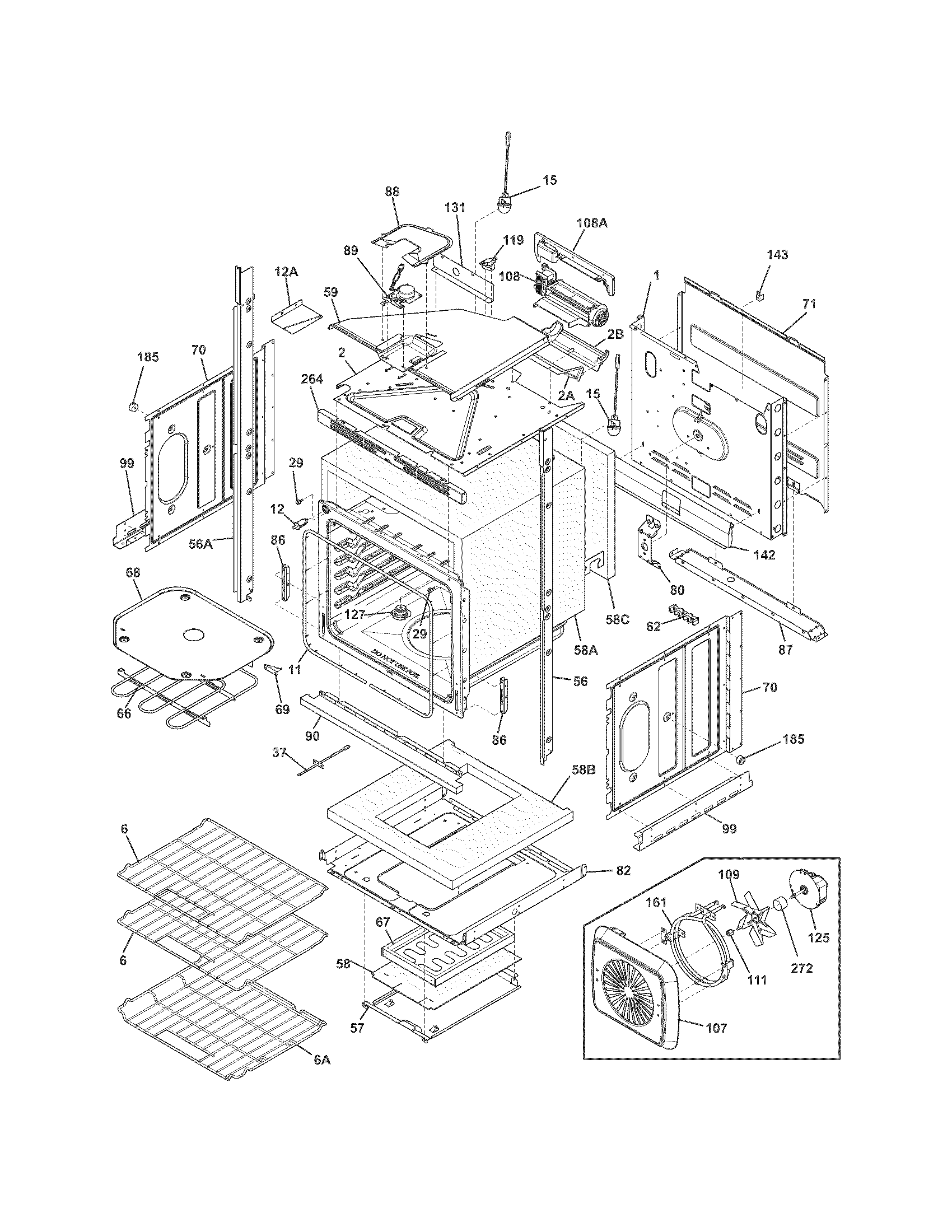Frigidaire FGET2765PBC lower oven diagram