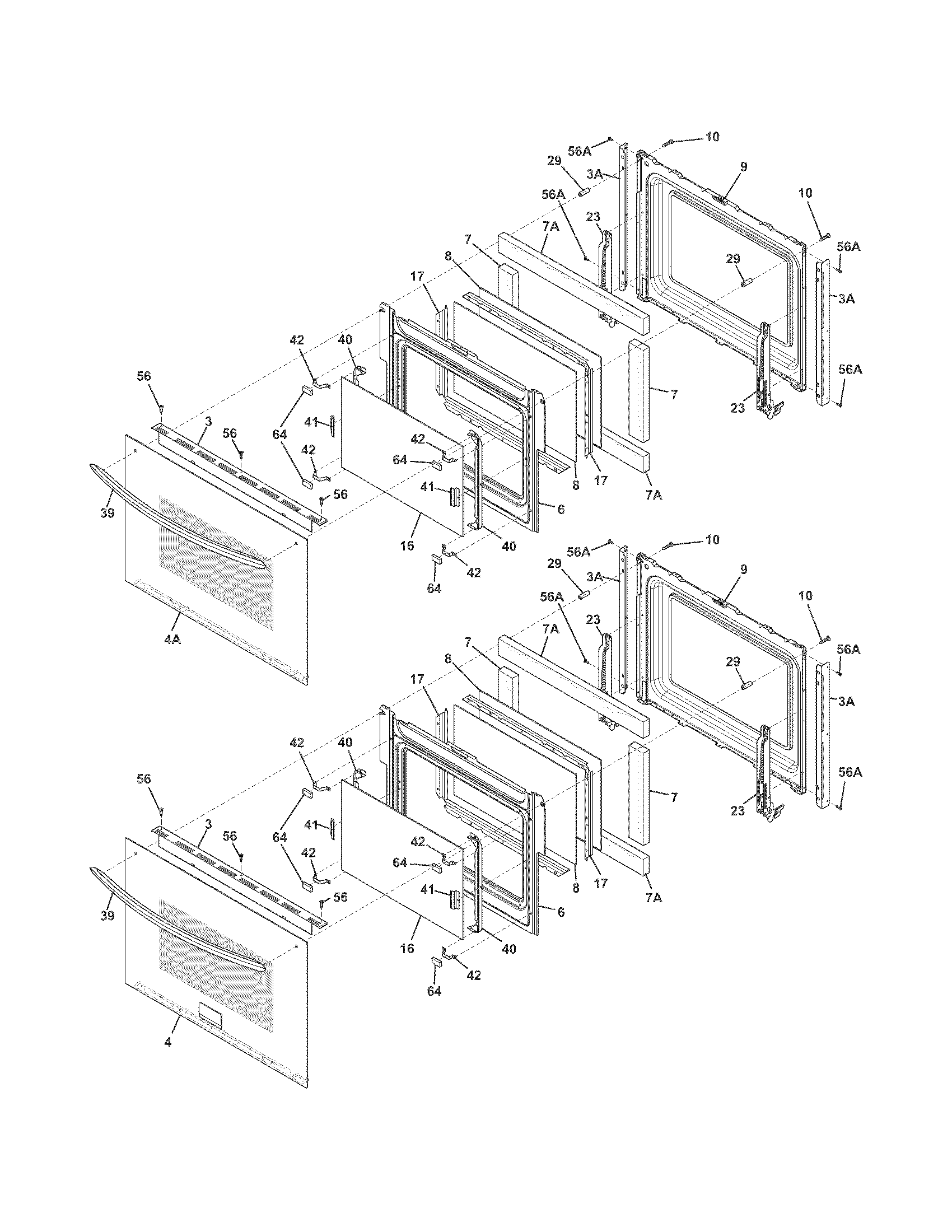 Frigidaire FGET3065PBC doors diagram