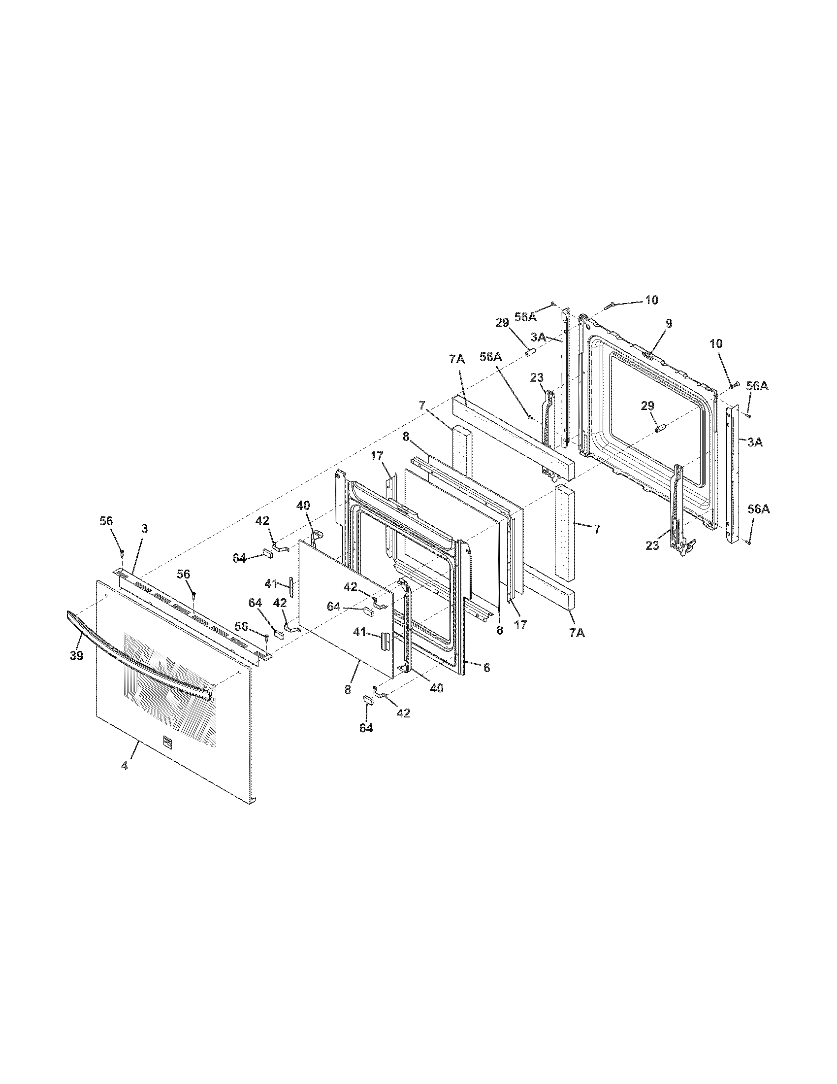 Kenmore 79049502312 door diagram