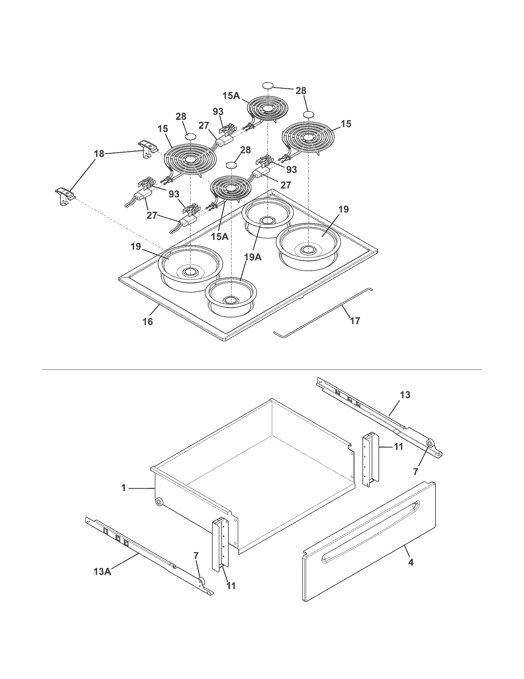 Kenmore 79042529310 top/drawer diagram