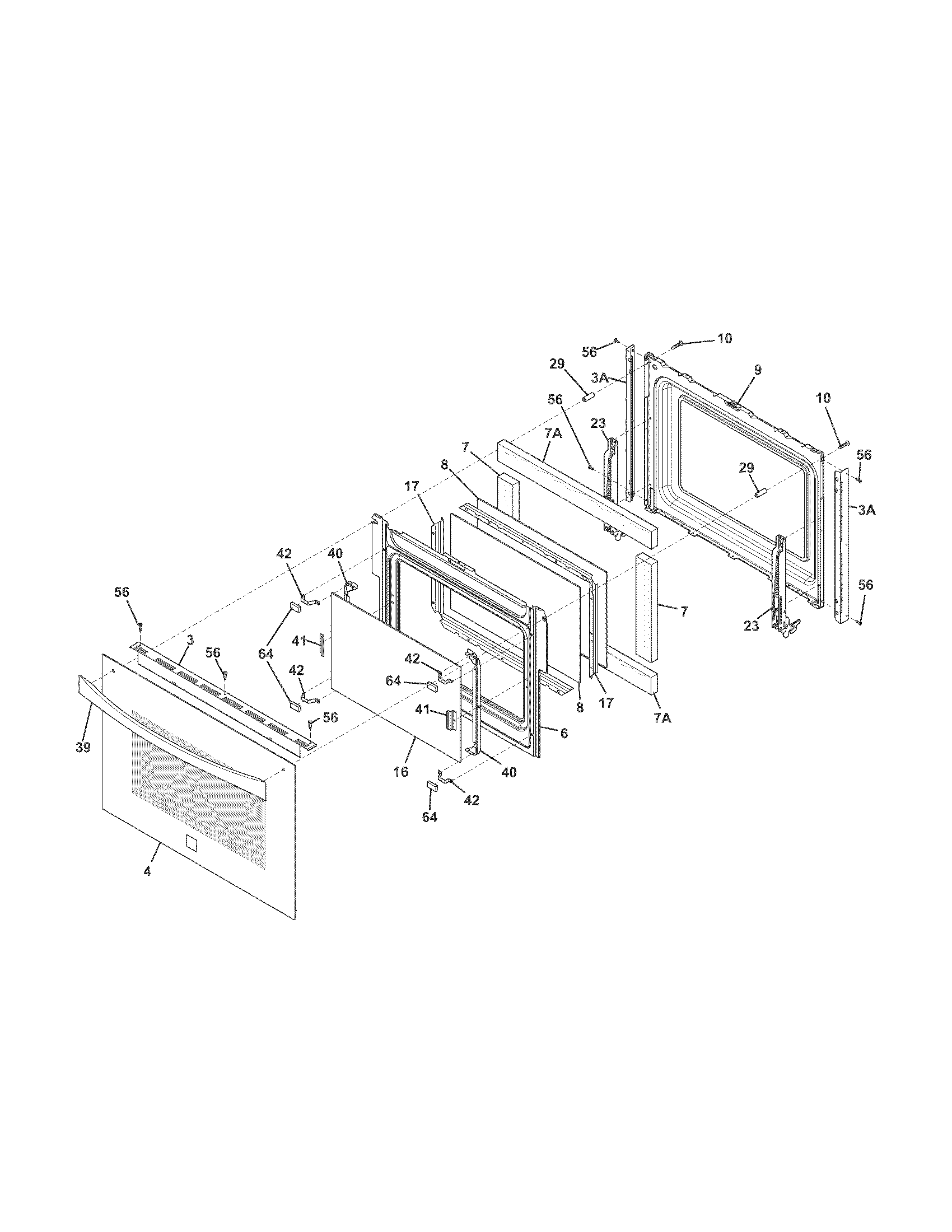 Kenmore Elite 79042569310 door diagram