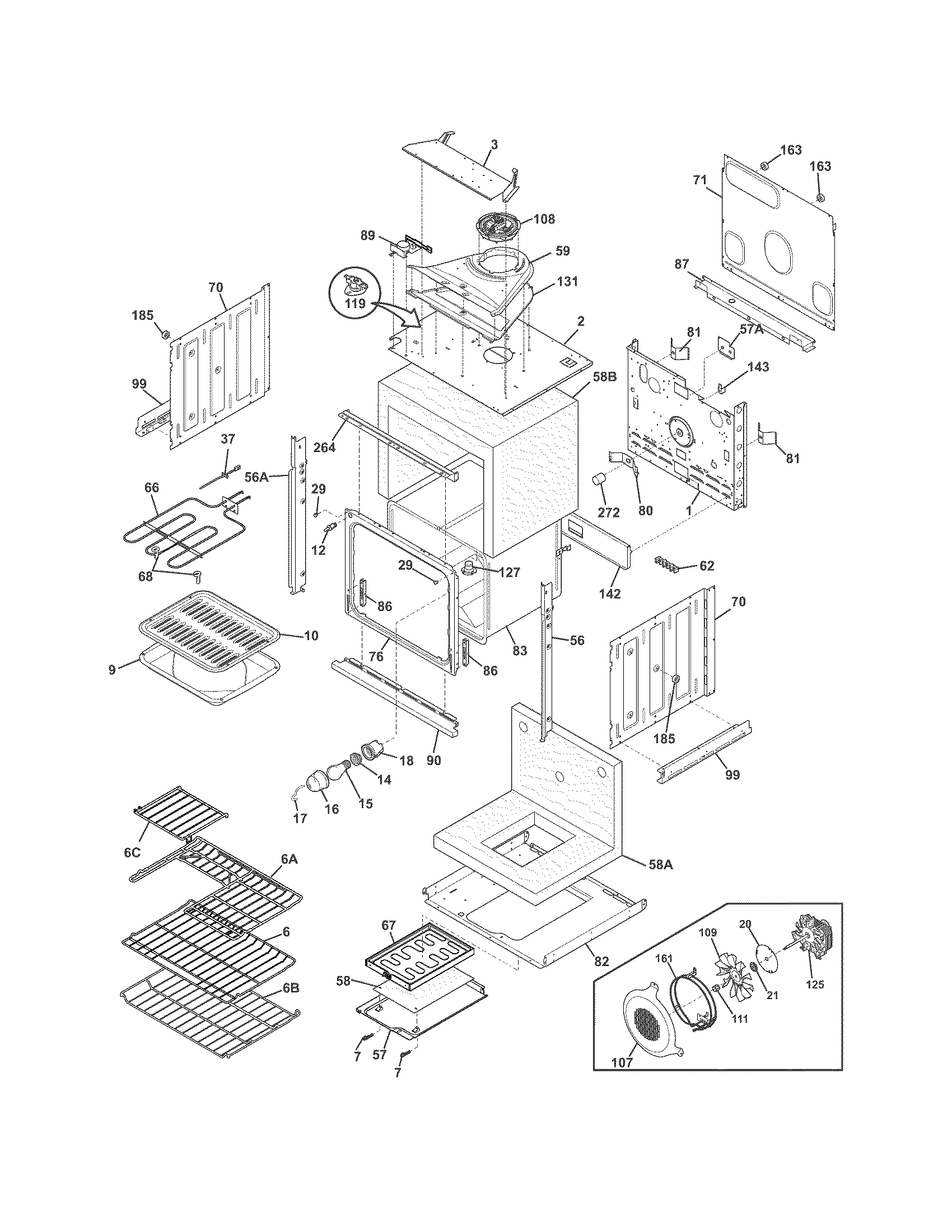 Frigidaire FPEW2785KFB body diagram