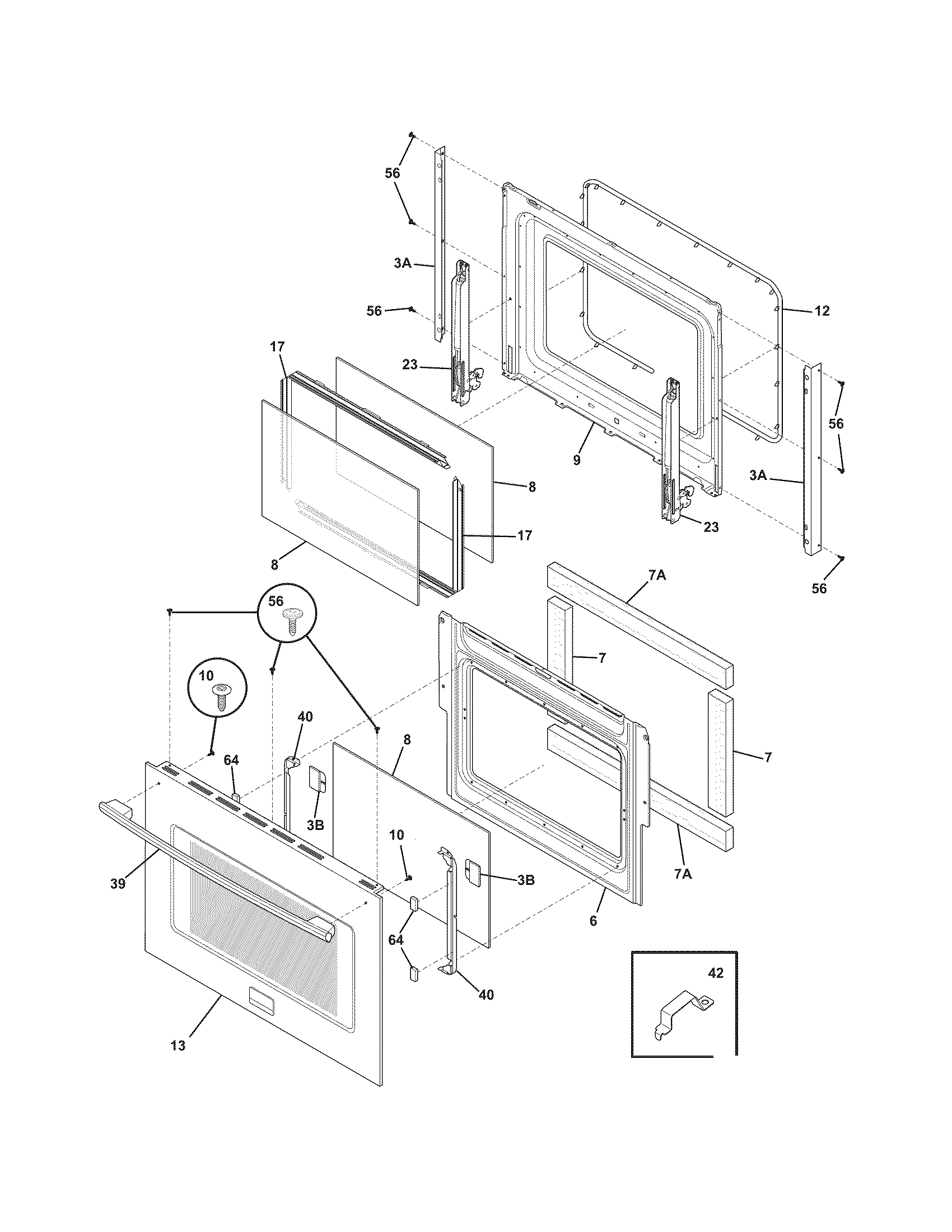 Frigidaire FPEW2785KFB door diagram