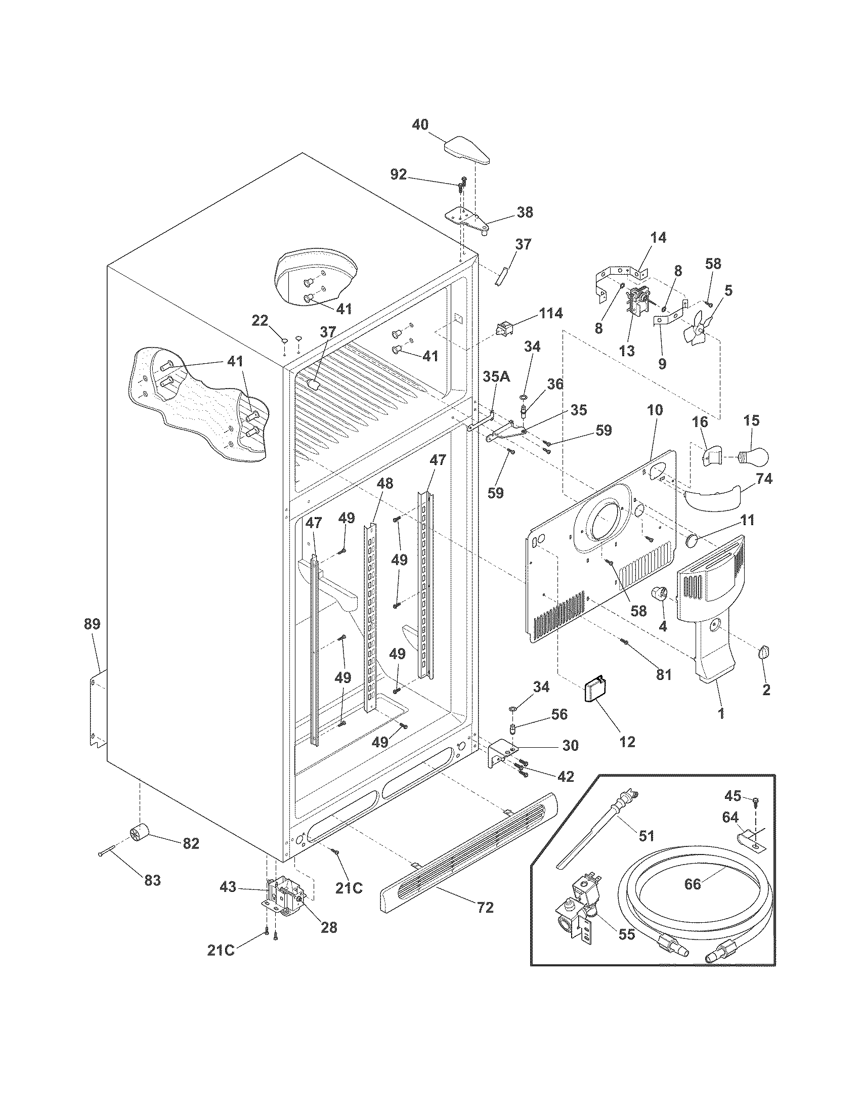 Frigidaire LGHT1837LE9 cabinet diagram