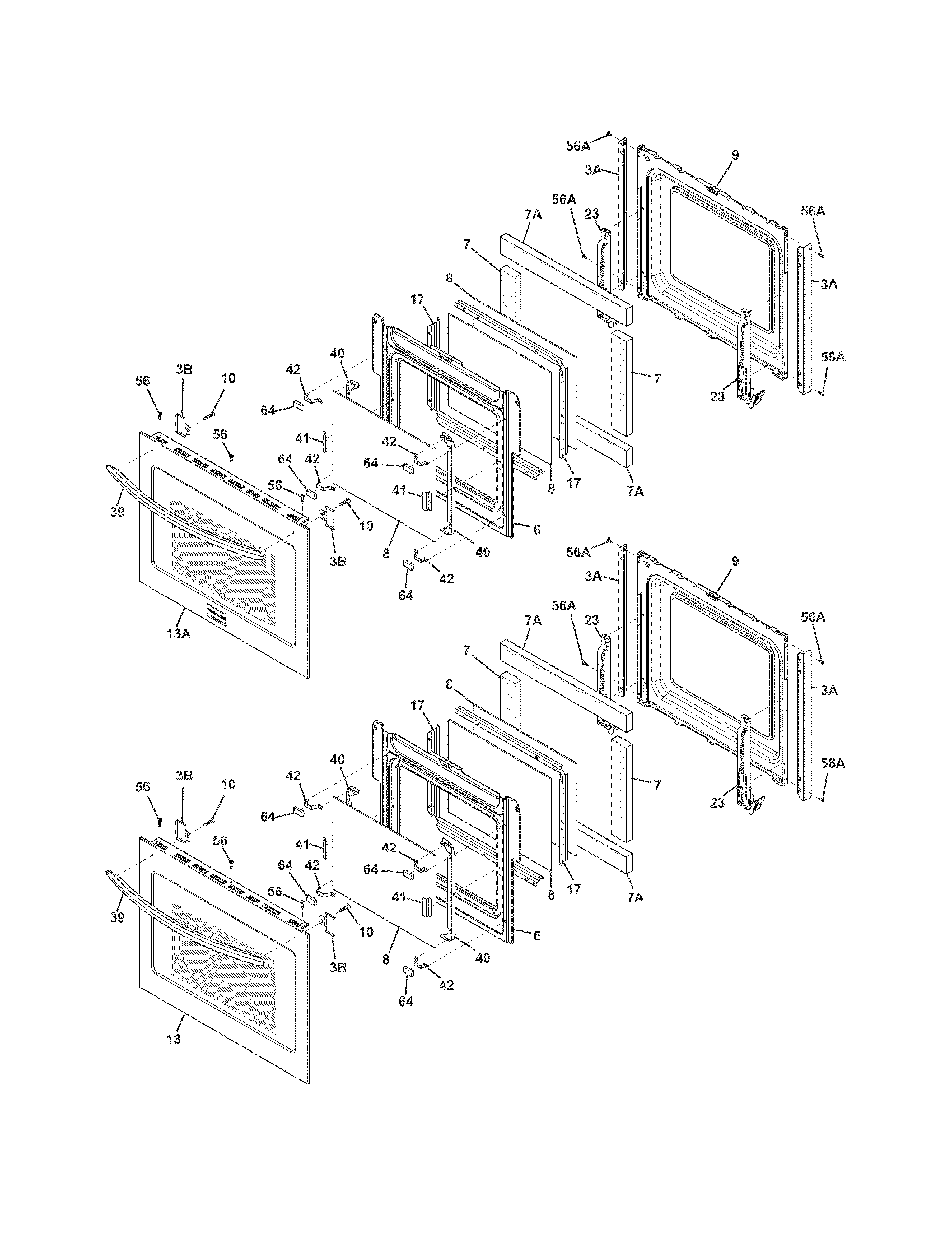 Frigidaire FGET2765PFC doors diagram