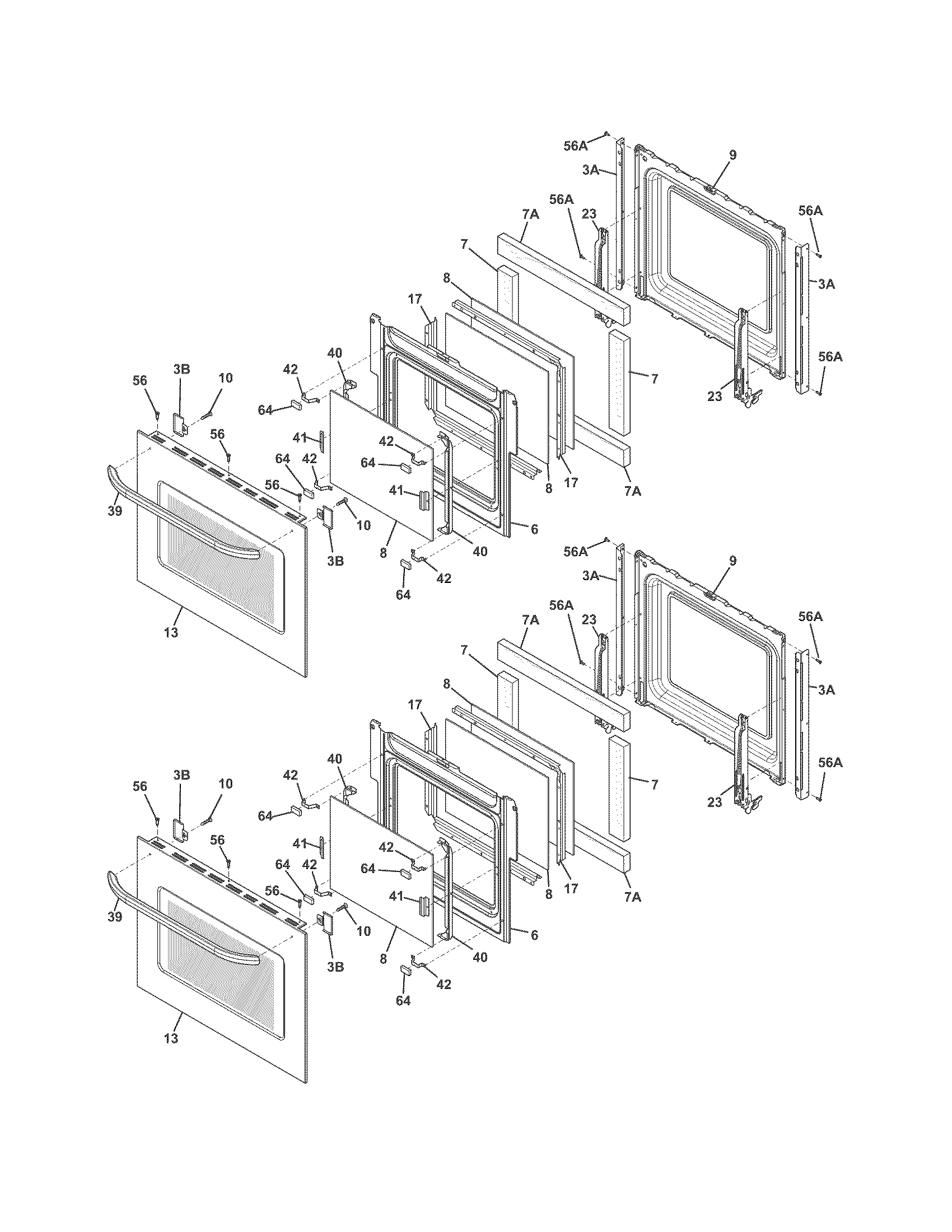 Frigidaire FFET2725PSC doors diagram