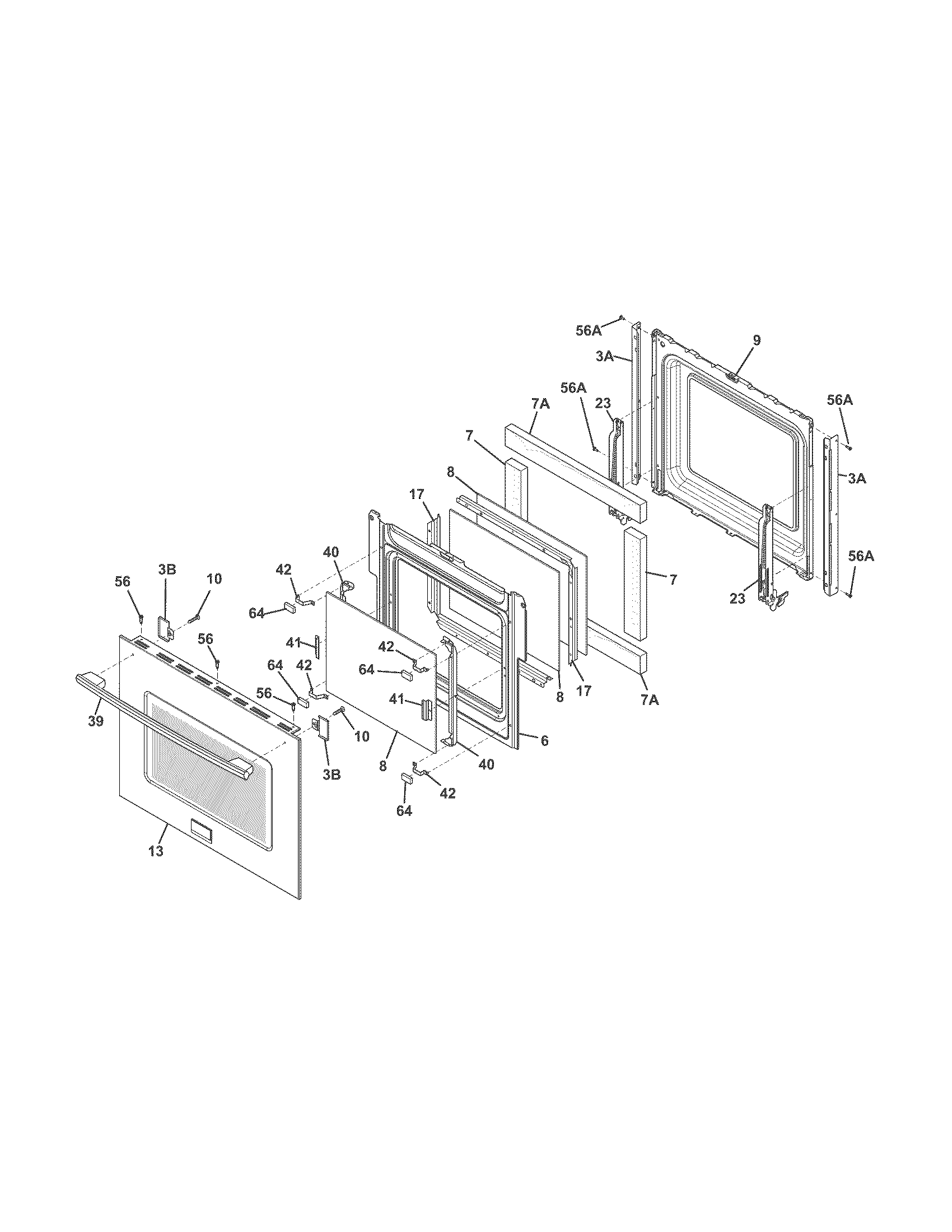 Frigidaire FPEW2785PFC door diagram