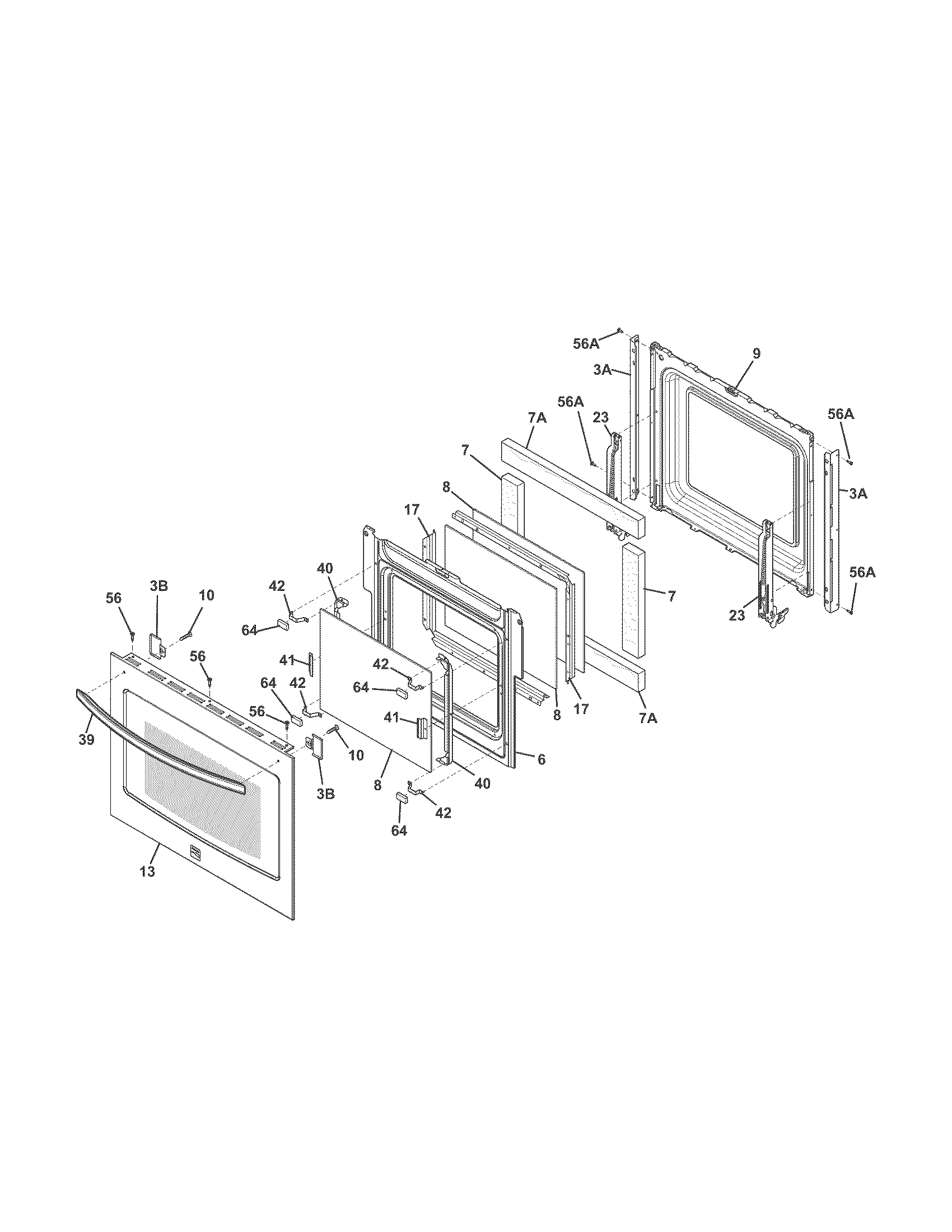 Kenmore 79049403312 door diagram