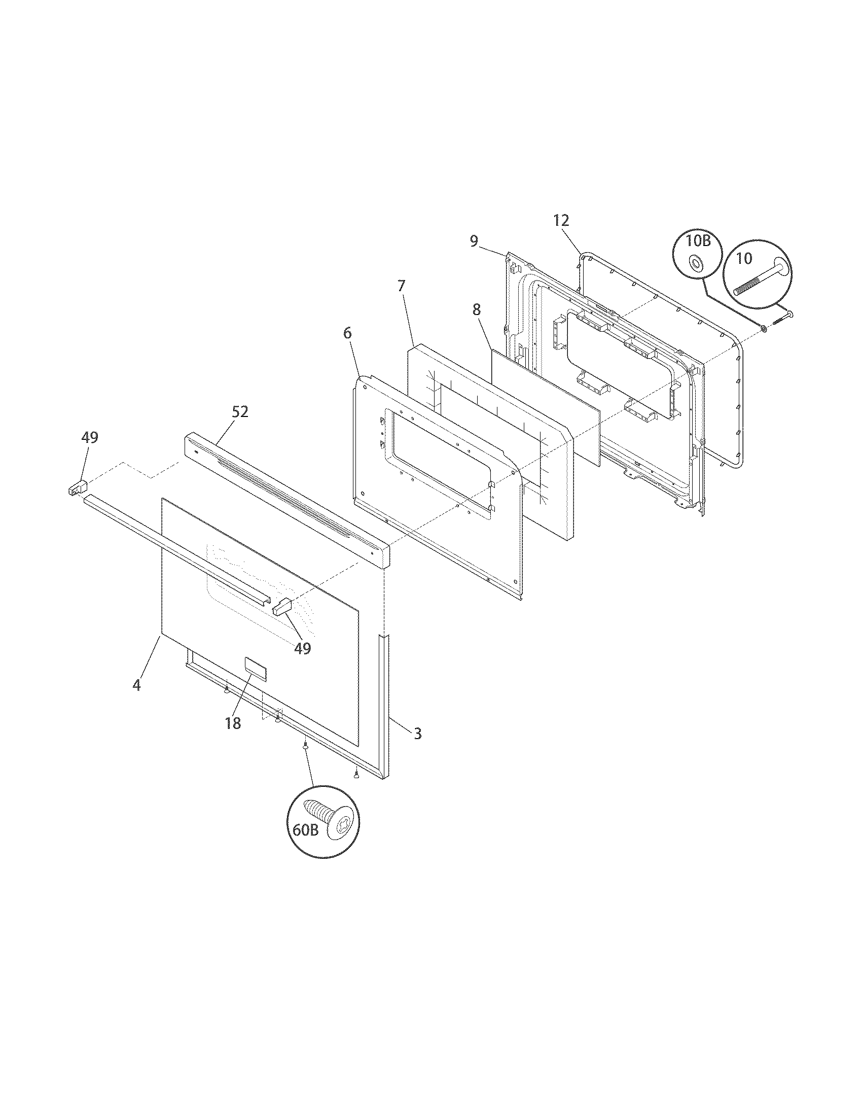 Universal/Multiflex (Frigidaire) CMEF3008PWA door diagram
