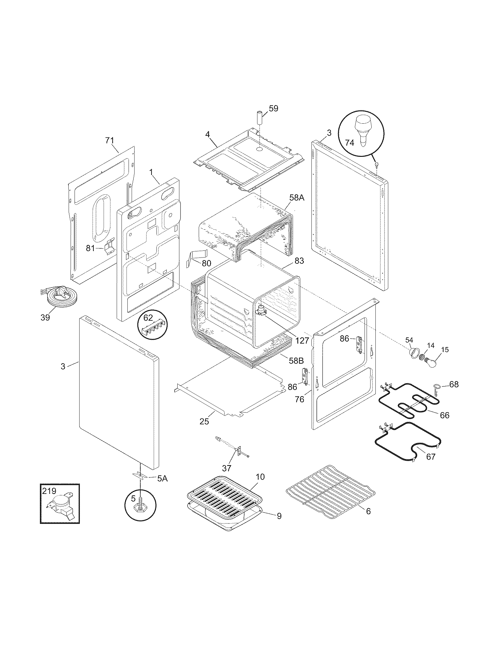 Universal/Multiflex (Frigidaire) CMEF212EB8 bodu diagram