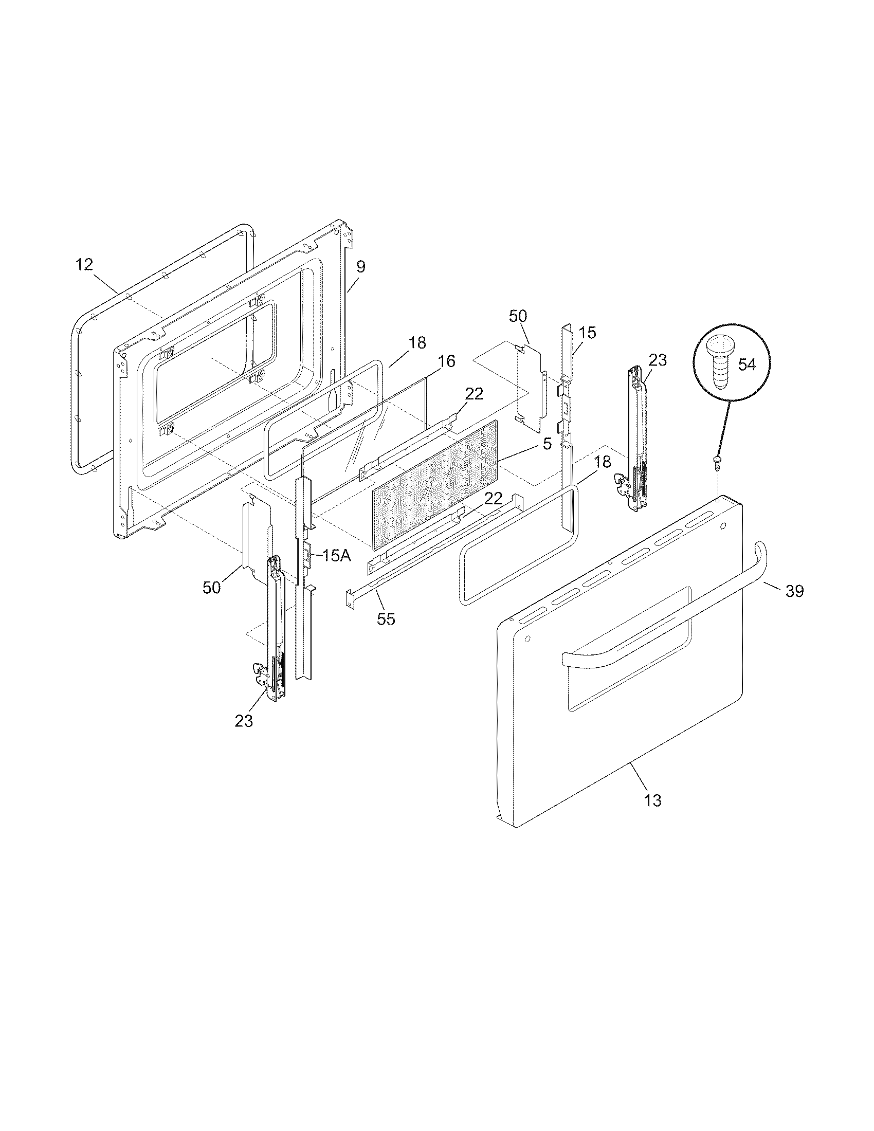 Universal/Multiflex (Frigidaire) CMEF212EB8 door diagram