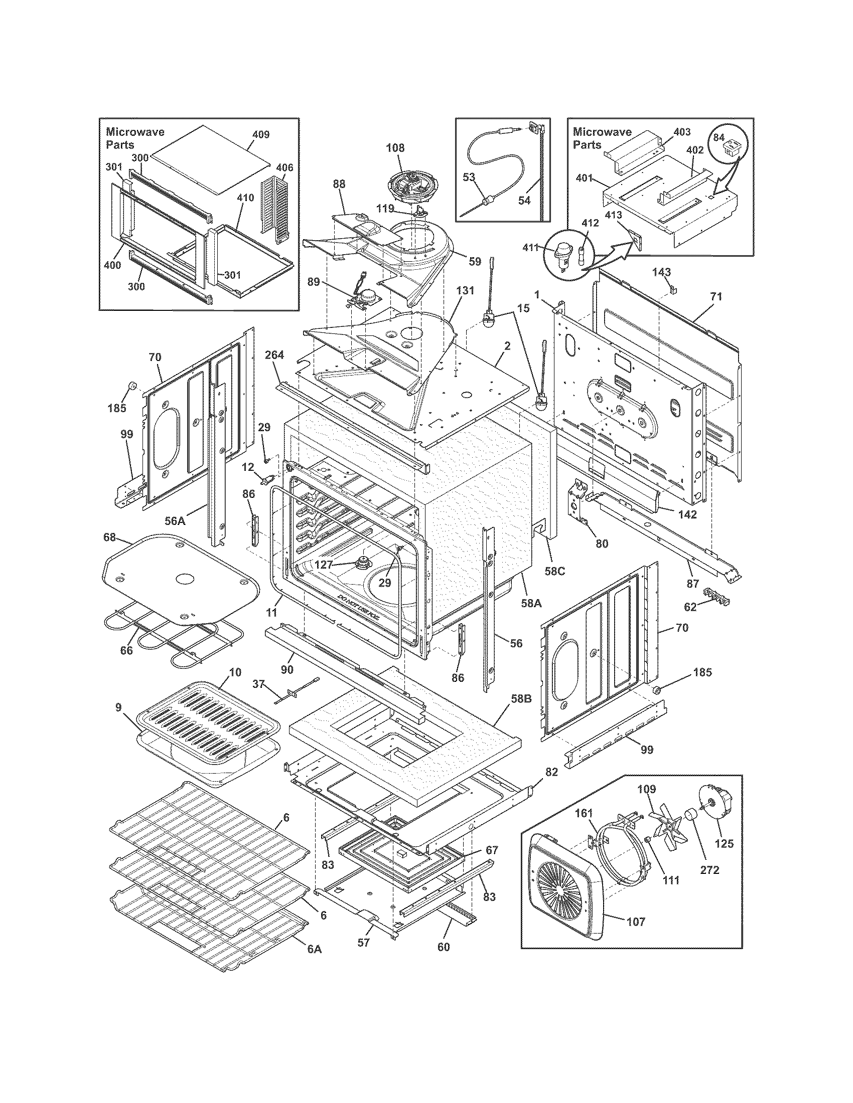 Frigidaire FGMC3065PBC lower oven diagram