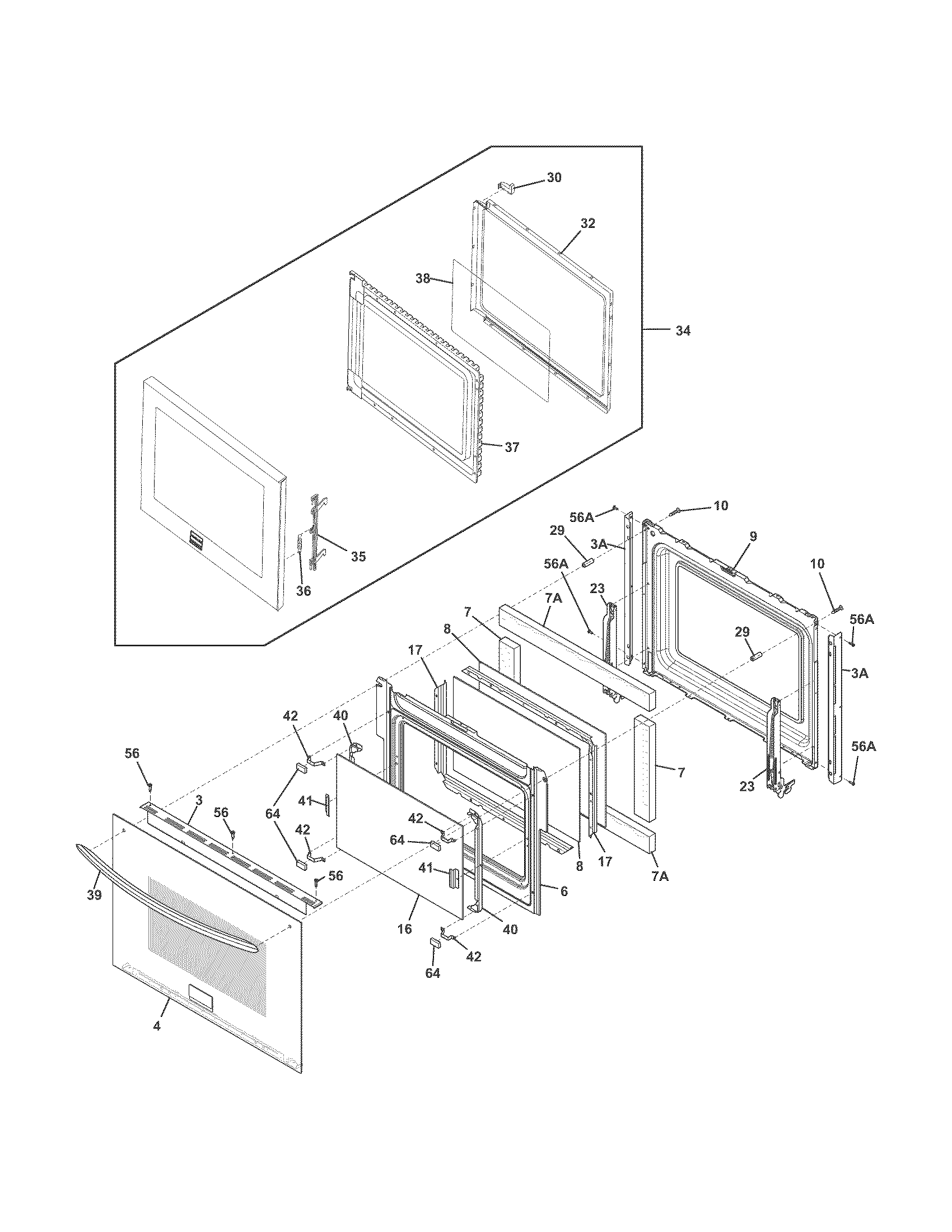 Frigidaire FGMC3065PBC doors diagram