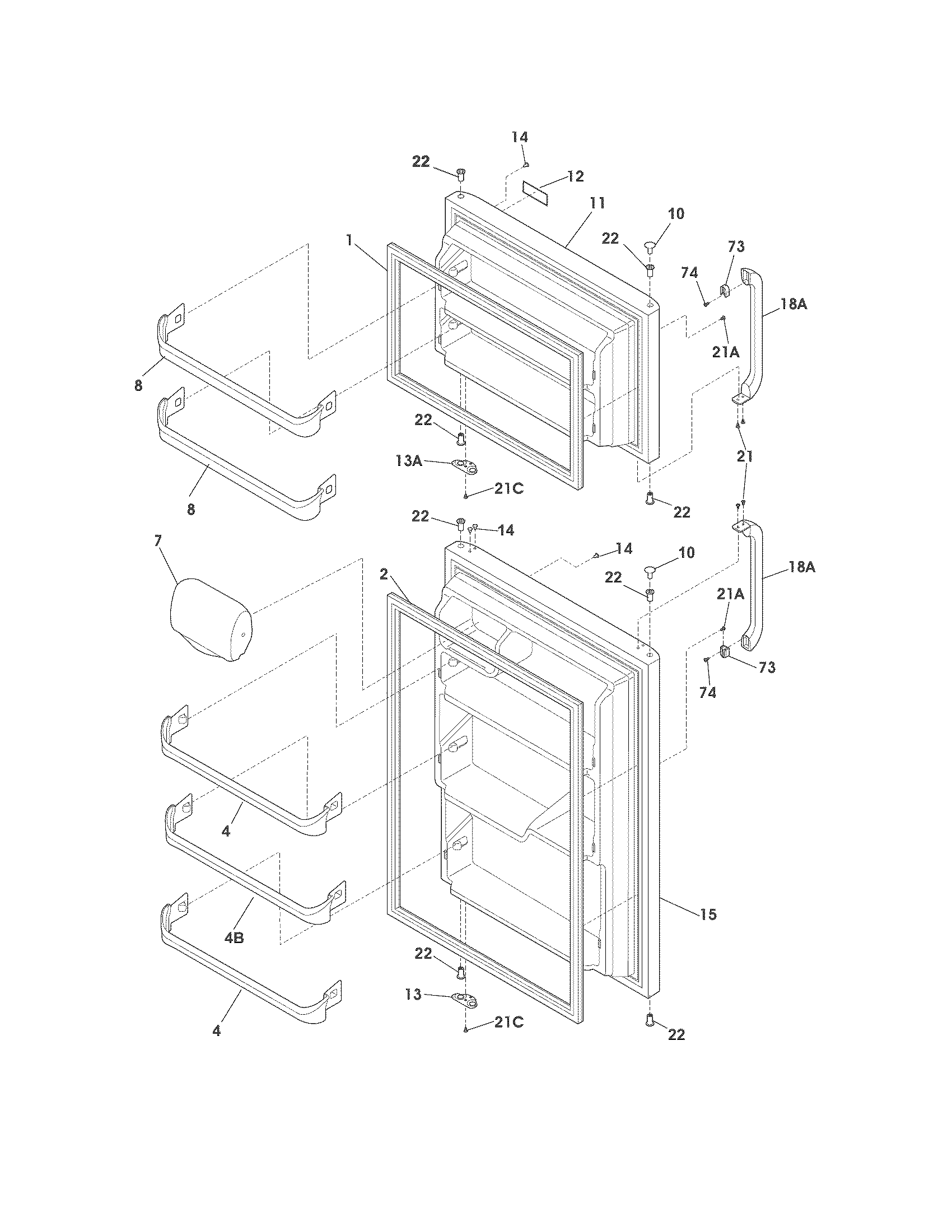 Crosley CRT182HNW4 door diagram