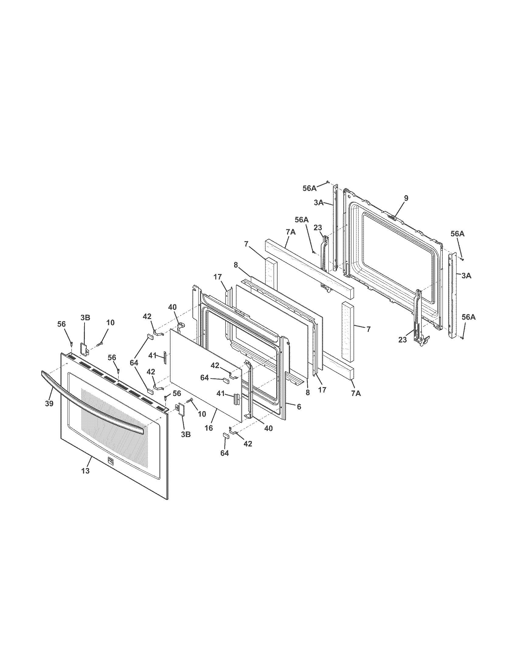 Kenmore 79049513312 door diagram