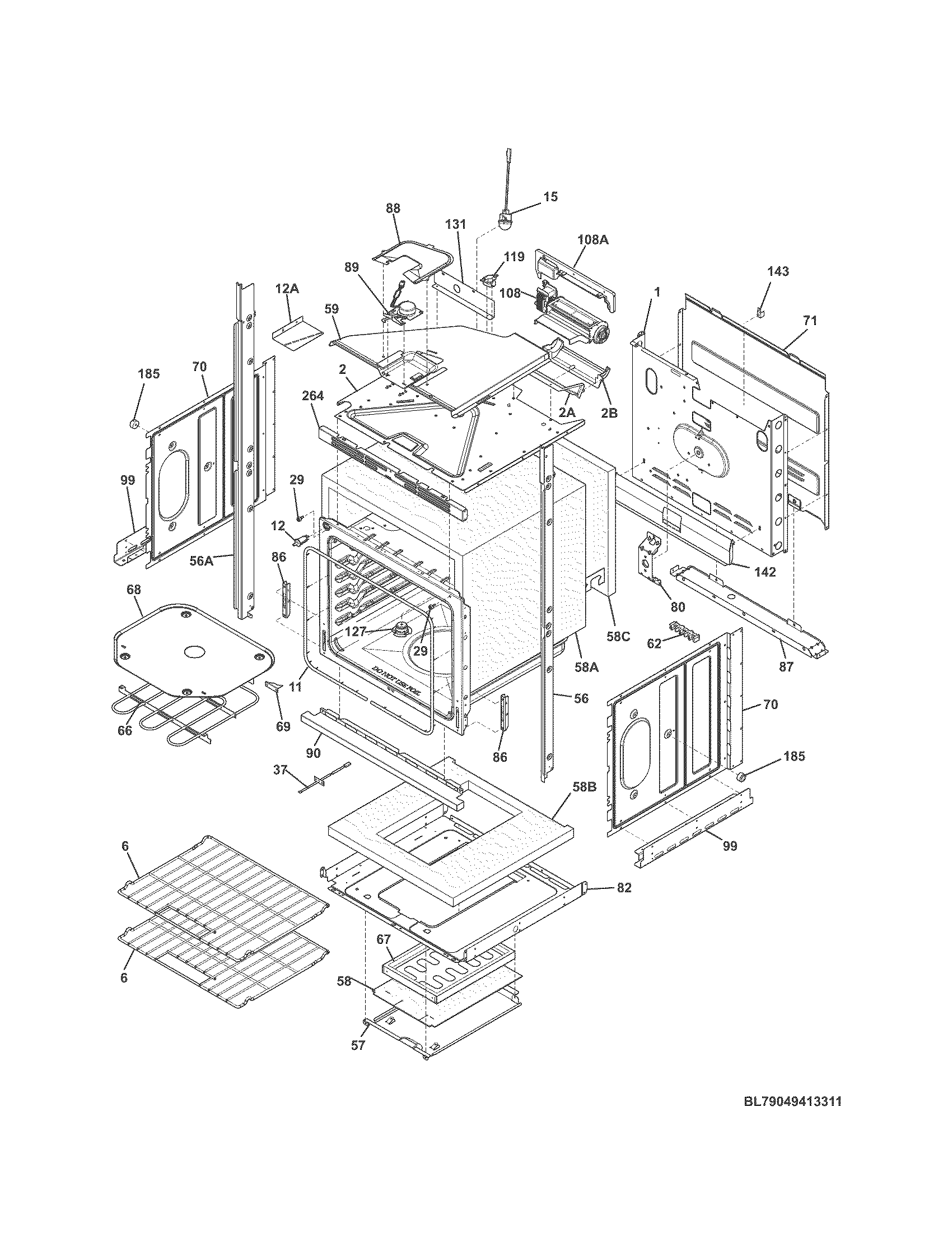 Kenmore 79049419312 lower oven diagram
