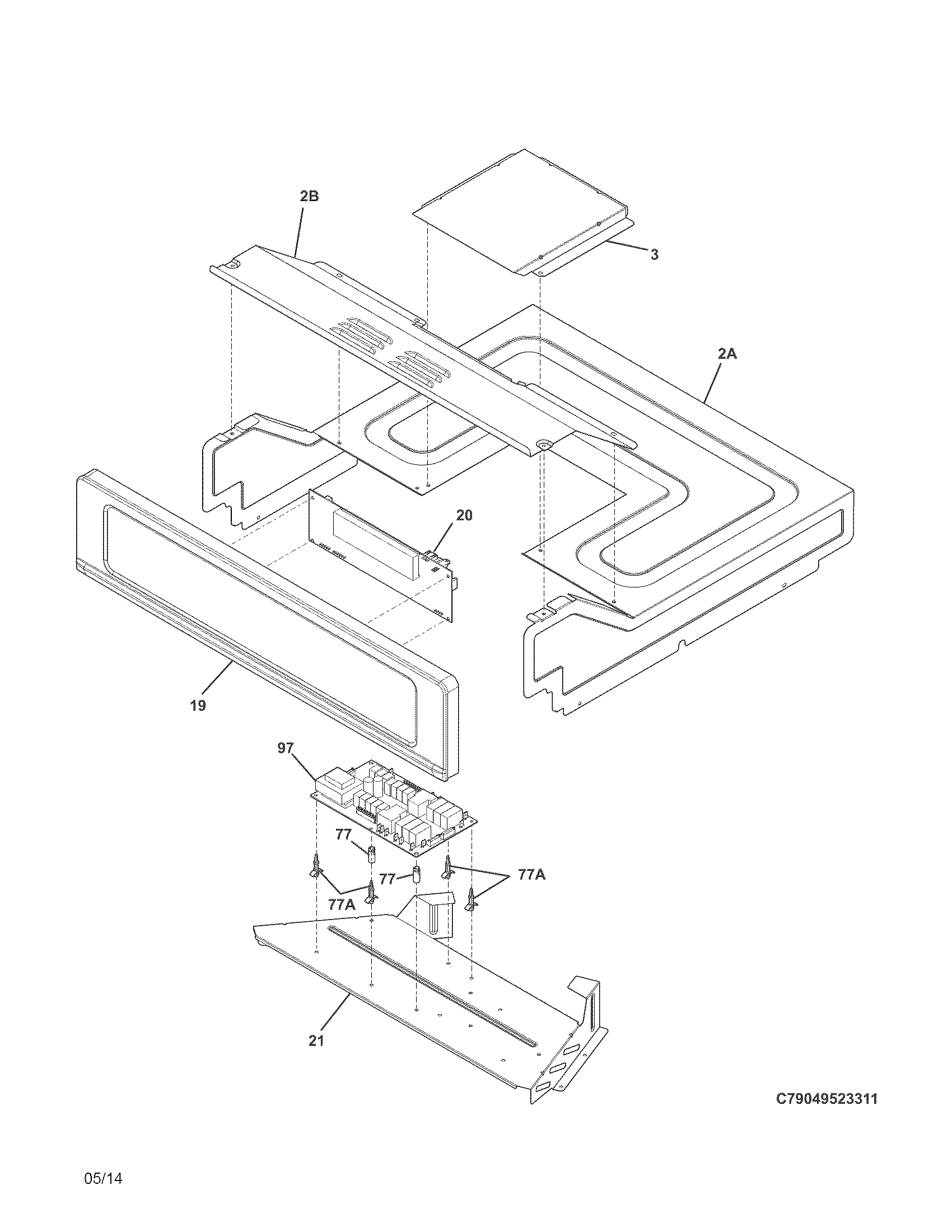 Kenmore 79049529312 control panel diagram
