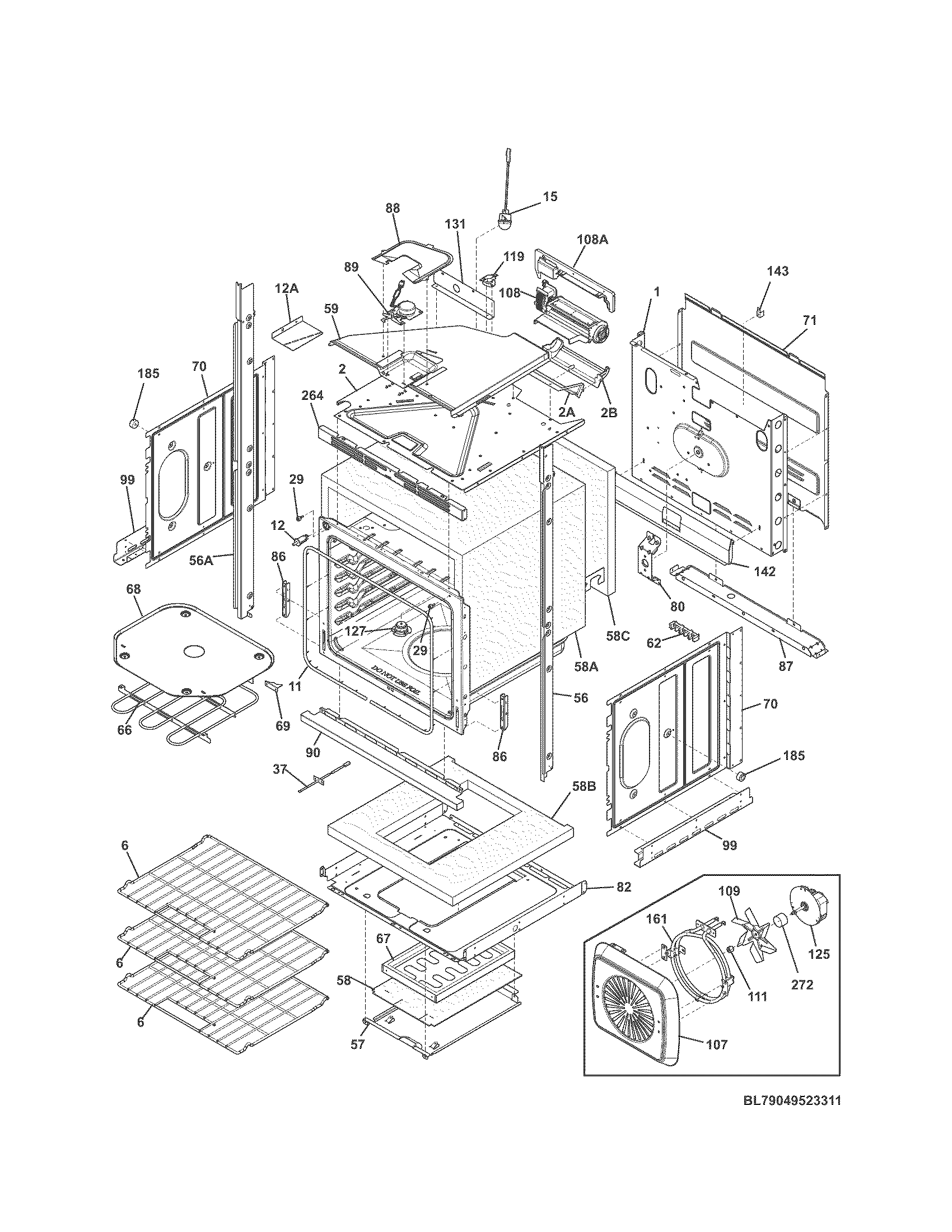 Kenmore 79049529312 lower oven diagram