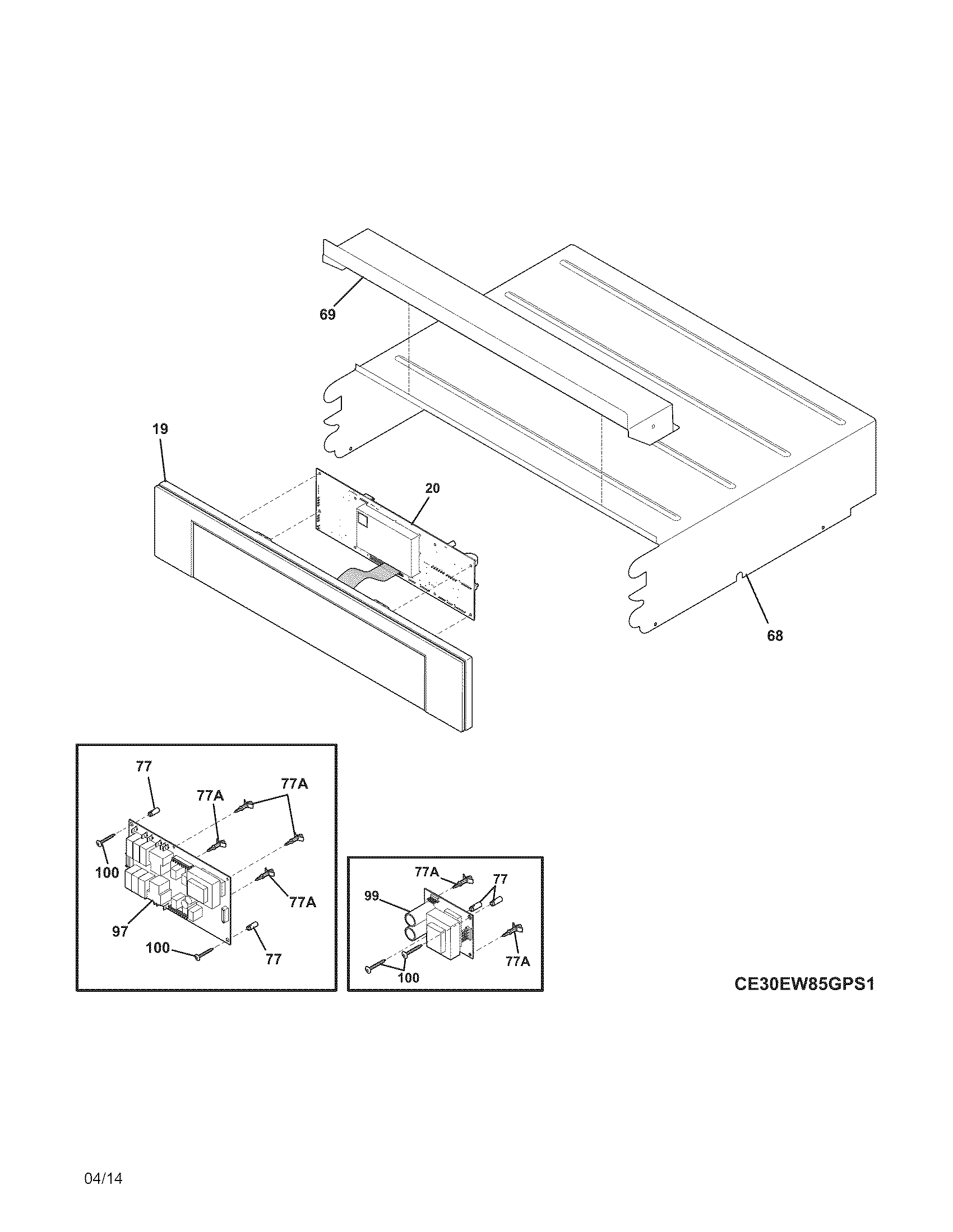 Electrolux E30EW8CGPS7 control panel diagram