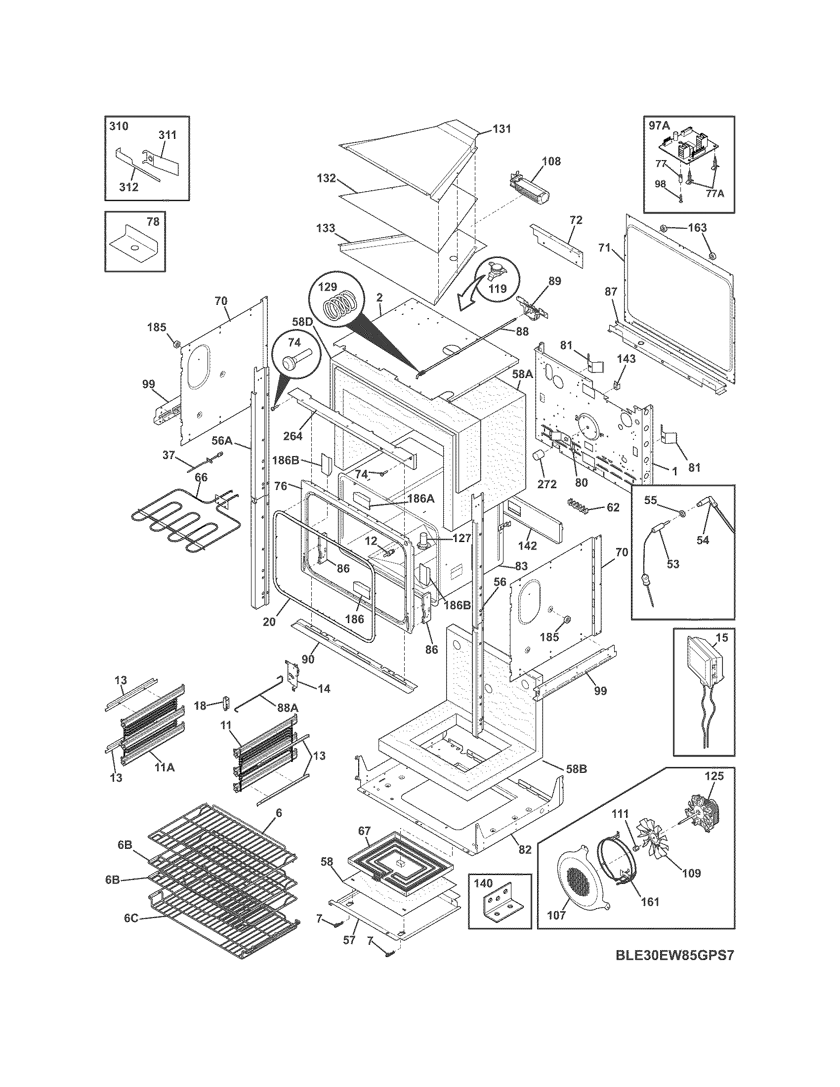 Electrolux E30EW8CGPS7 lower oven diagram