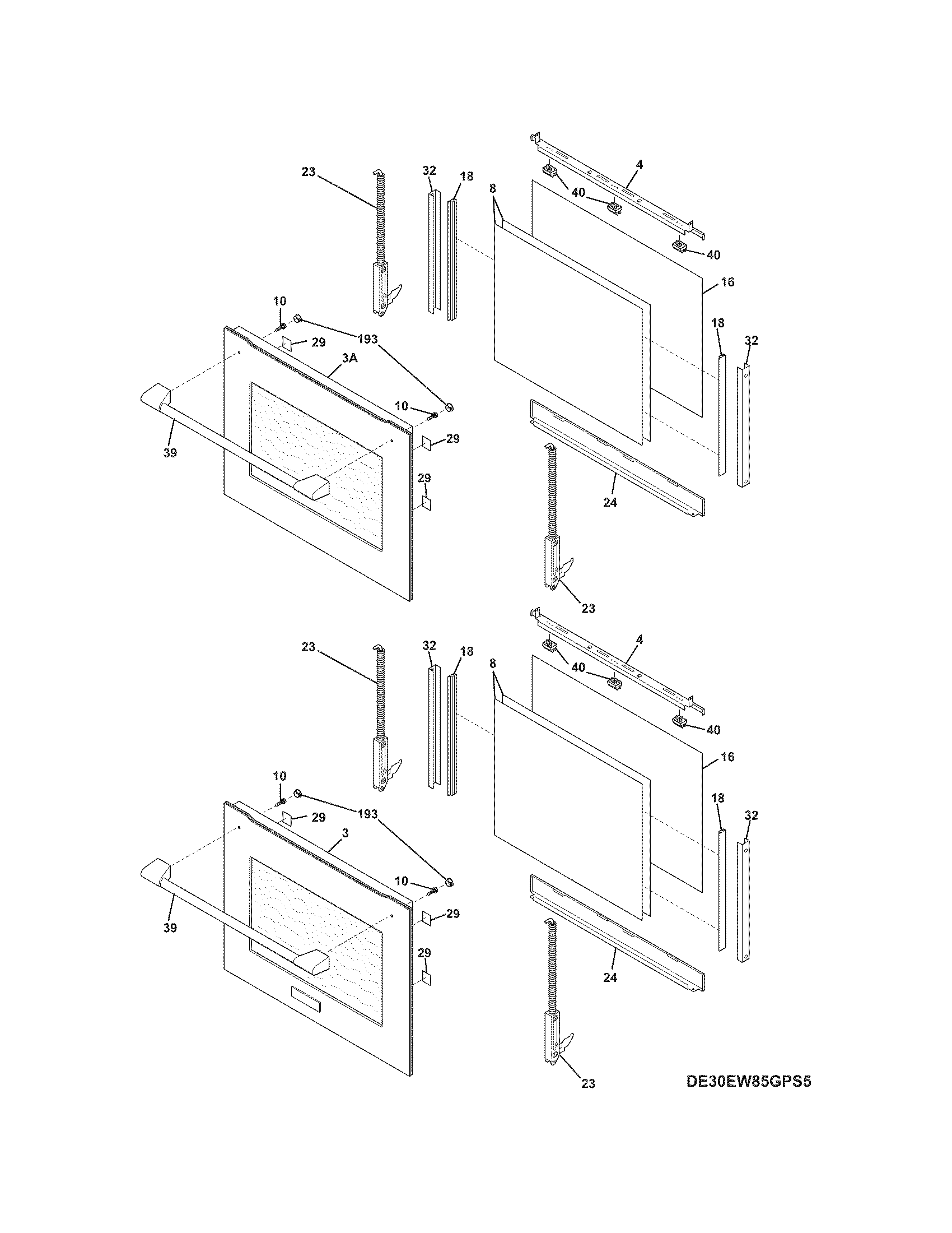 Electrolux E30EW8CGPS7 doors diagram